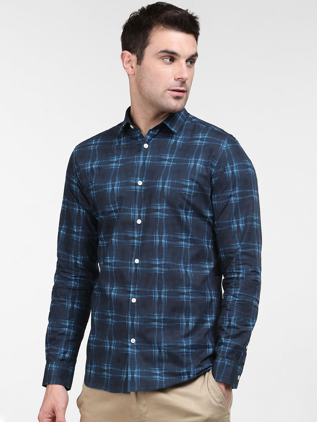 Blue Check Full Sleeves Shirt