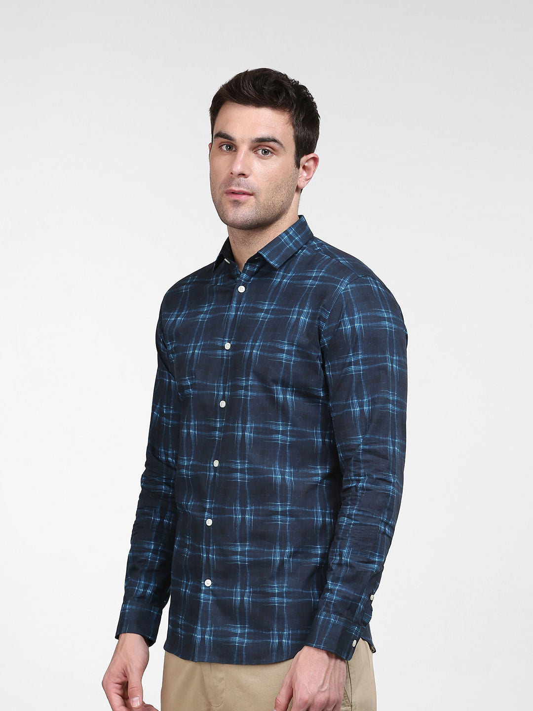 Blue Check Full Sleeves Shirt