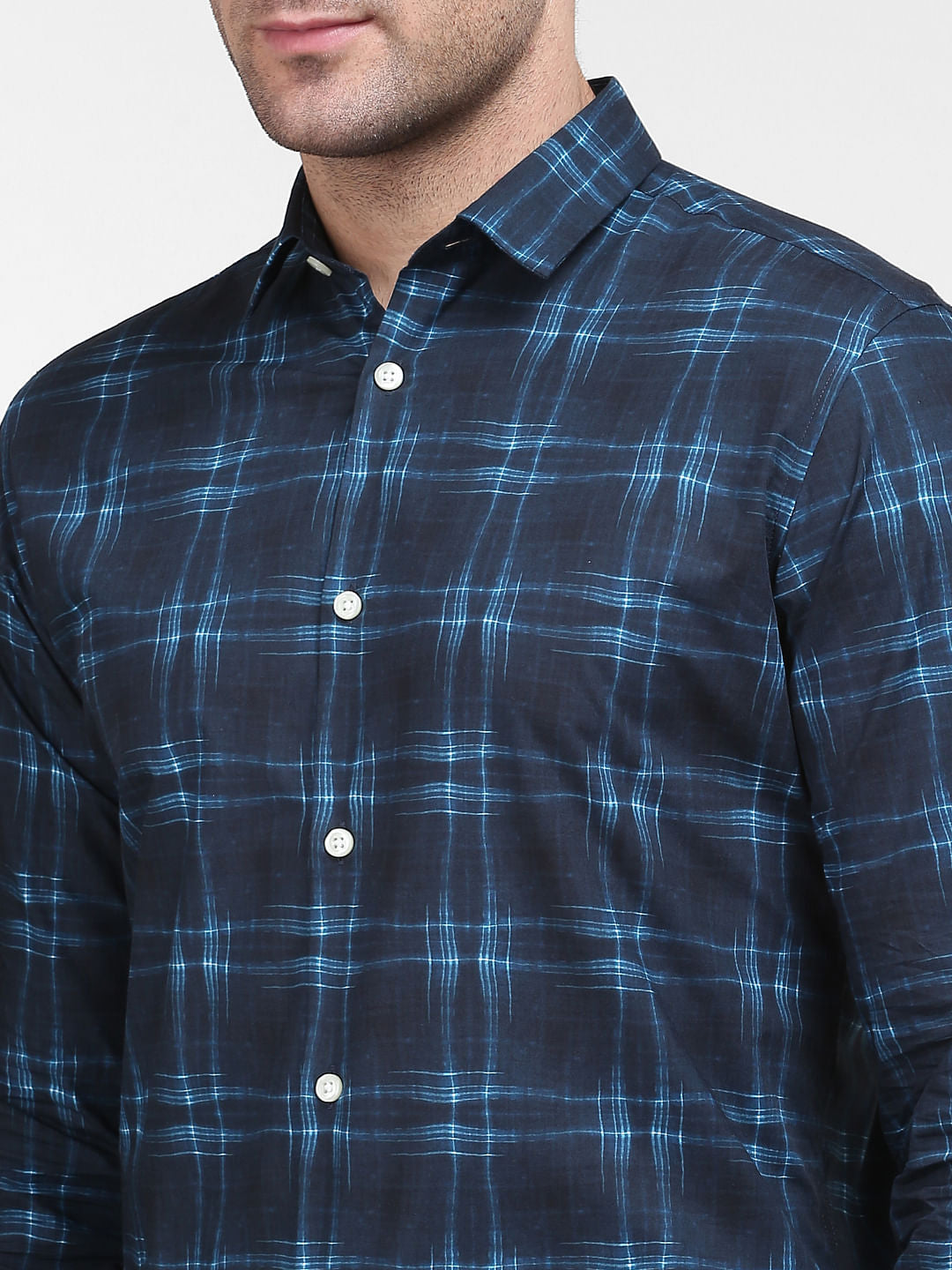 Blue Check Full Sleeves Shirt