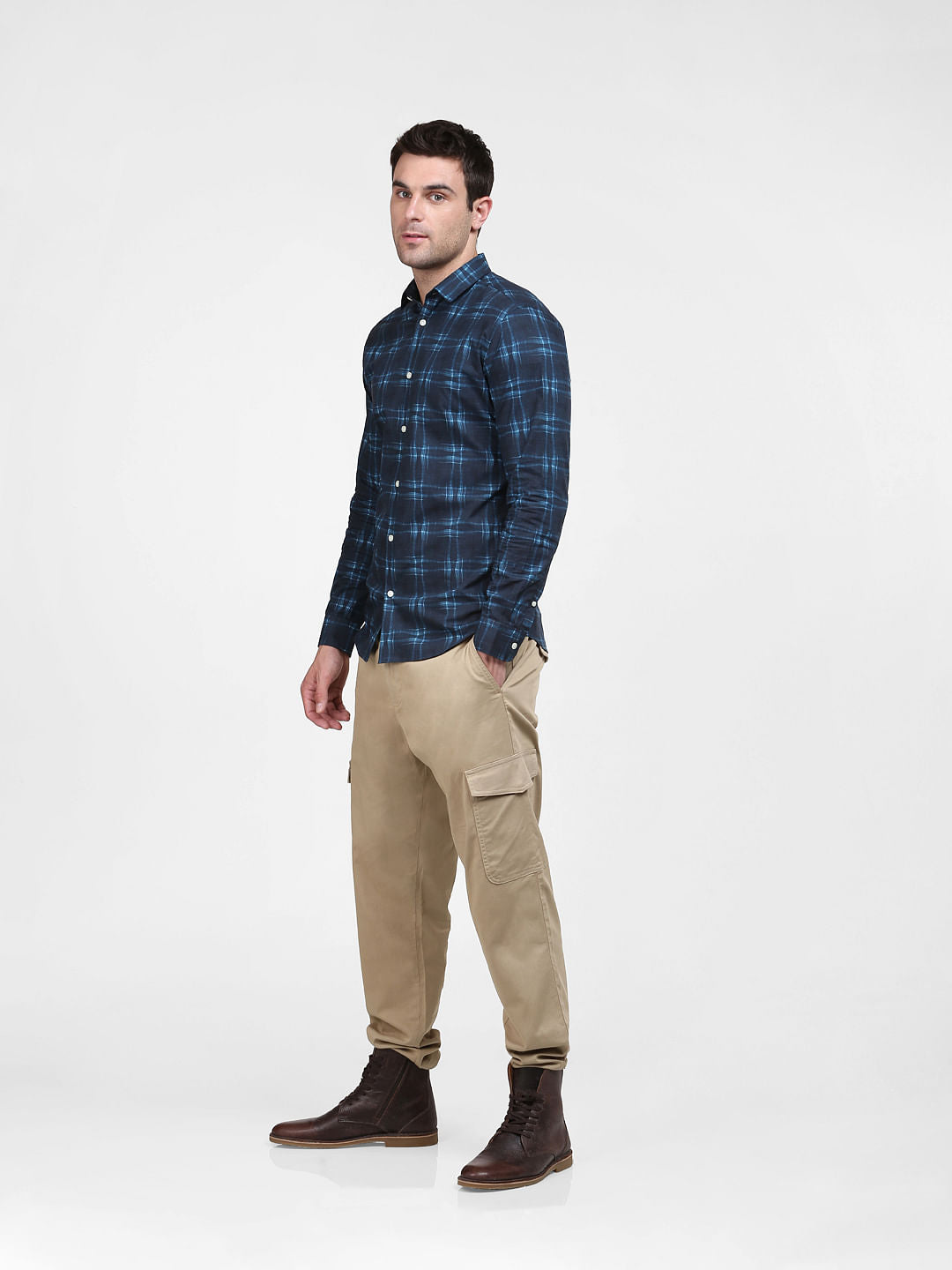 Blue Check Full Sleeves Shirt