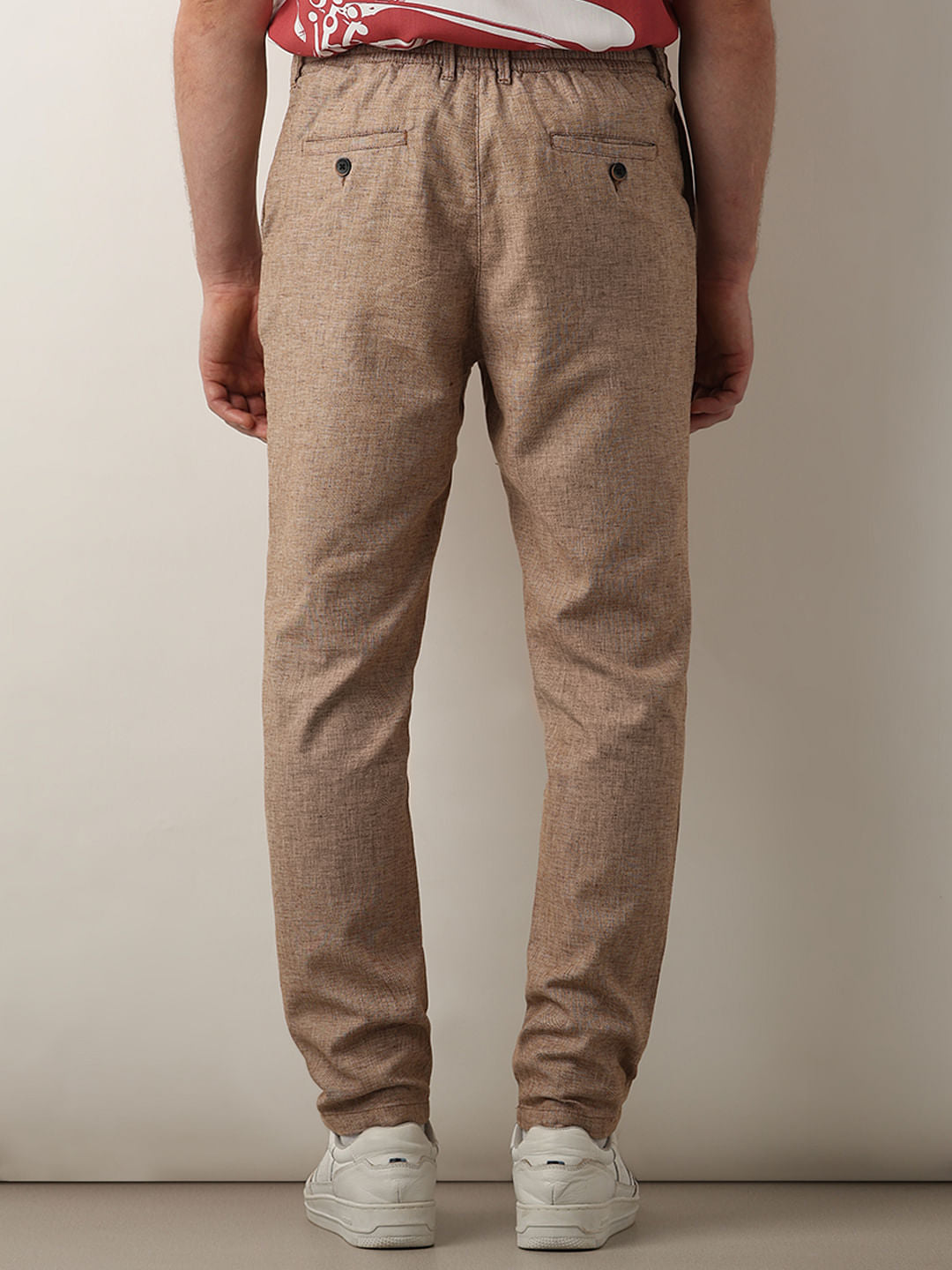 Brown Mid Rise Casual Pants