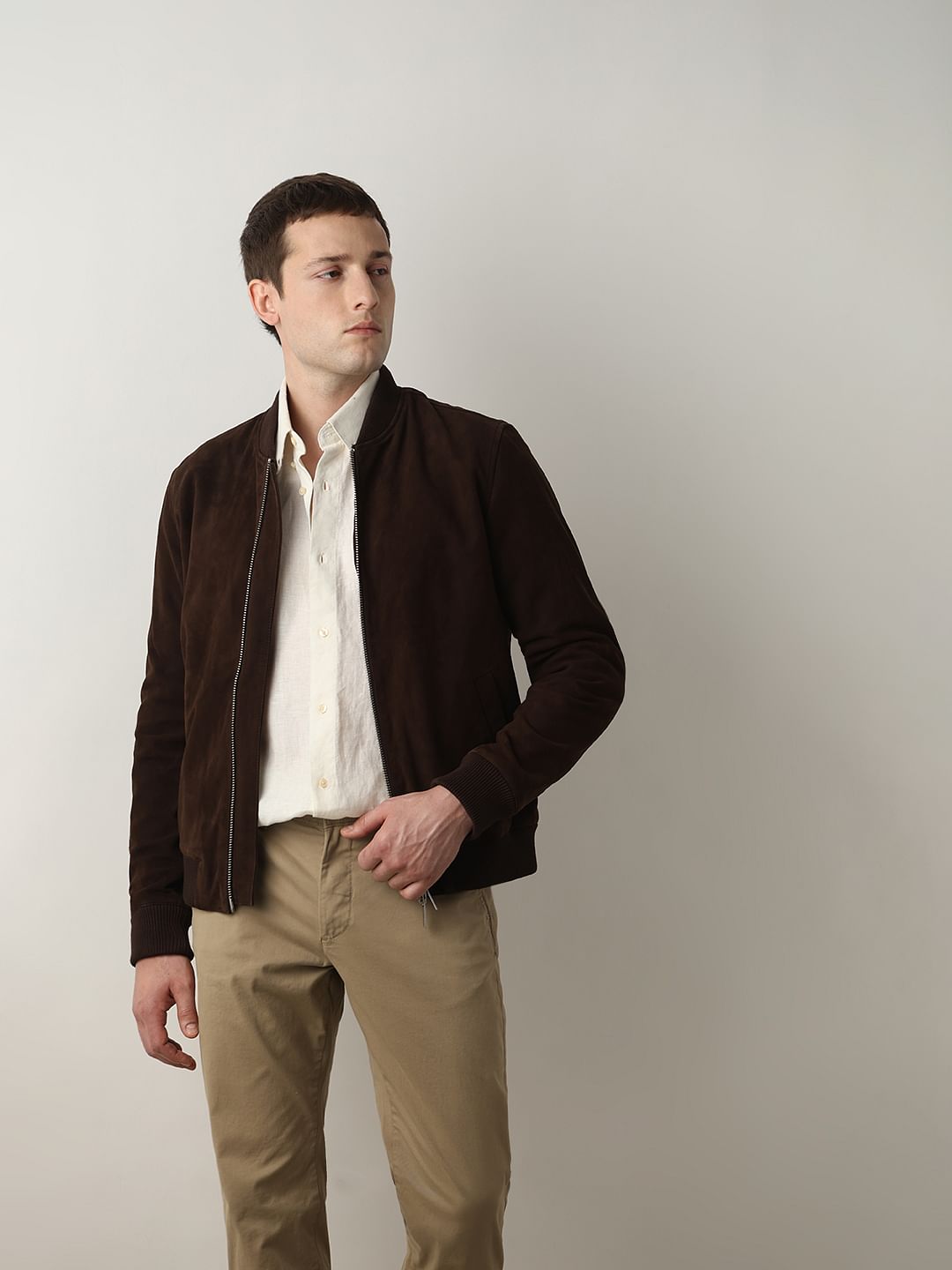 Beige Linen Full Sleeves Shirt