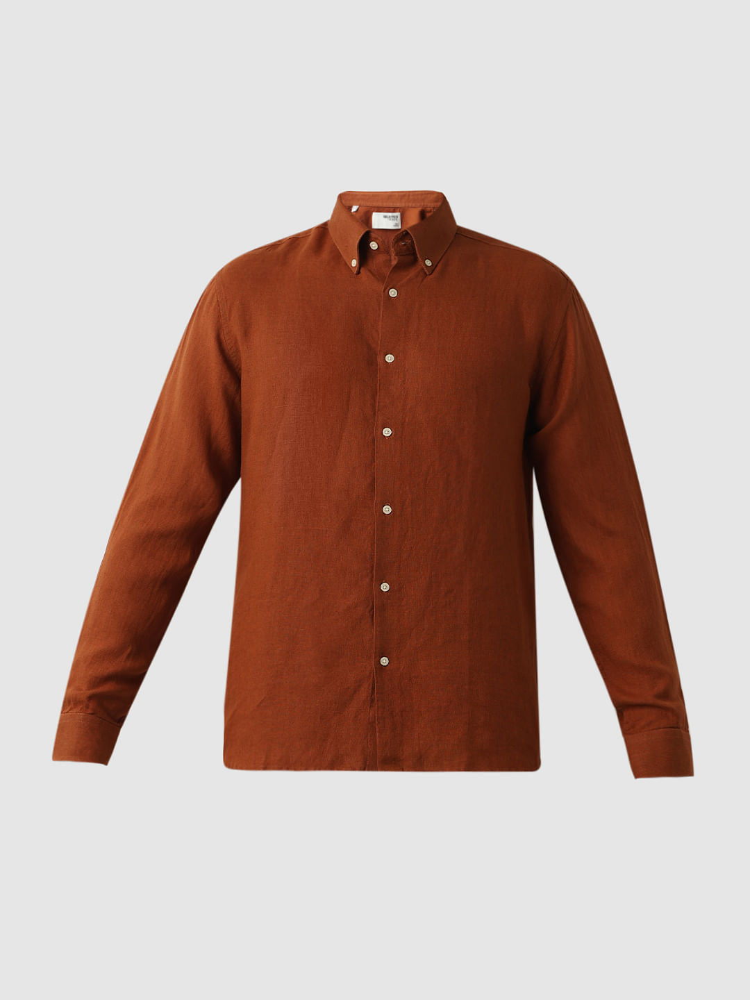 Brown Linen Full Sleeves Shirt