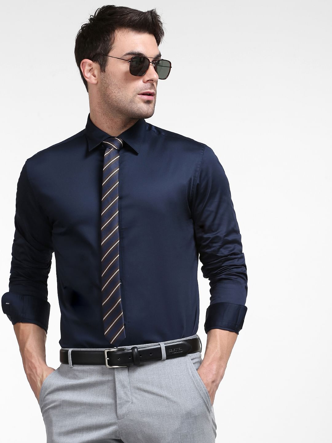Navy Blue Full Sleeves Shirt