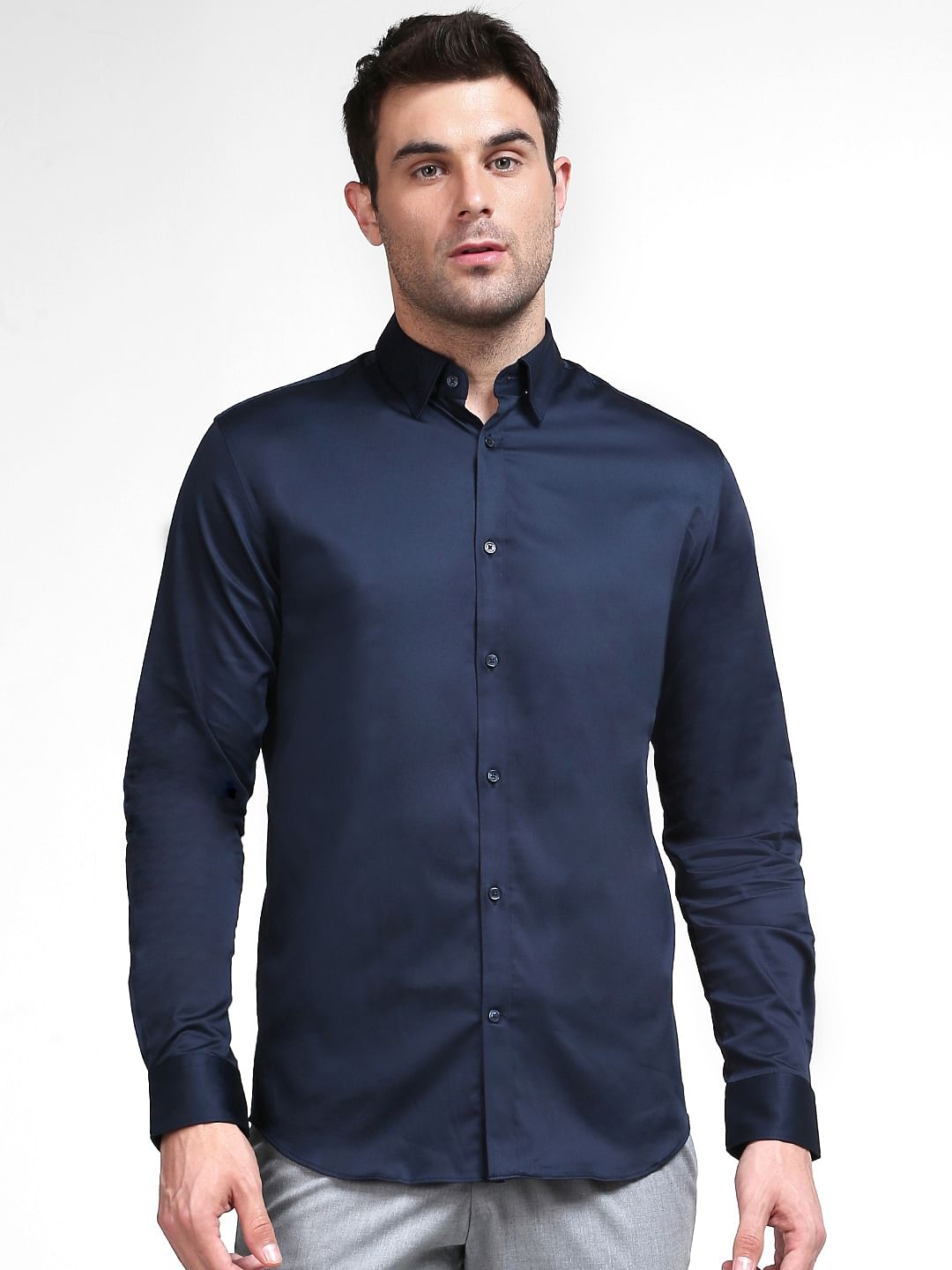 Navy Blue Full Sleeves Shirt