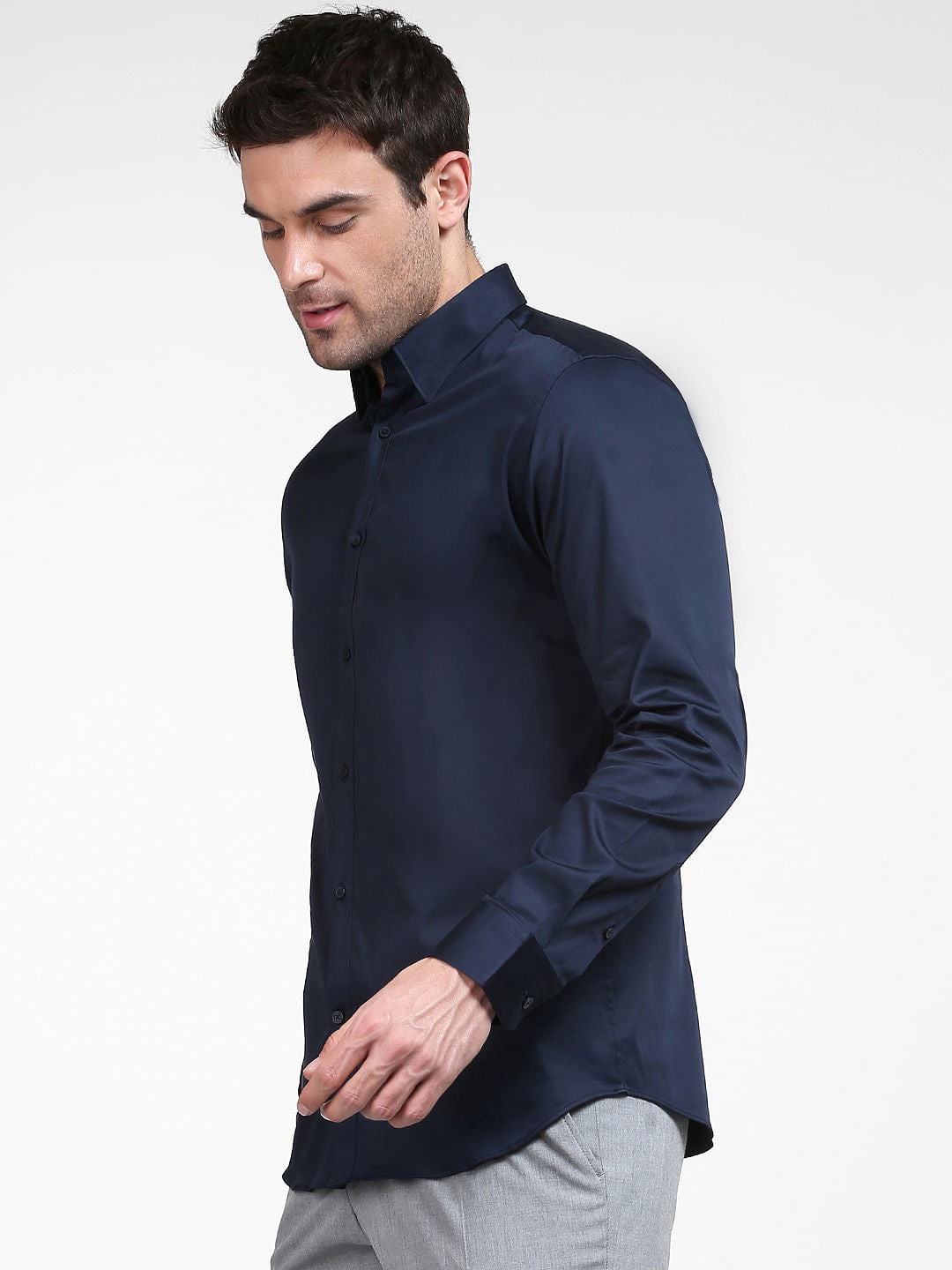 Navy Blue Full Sleeves Shirt