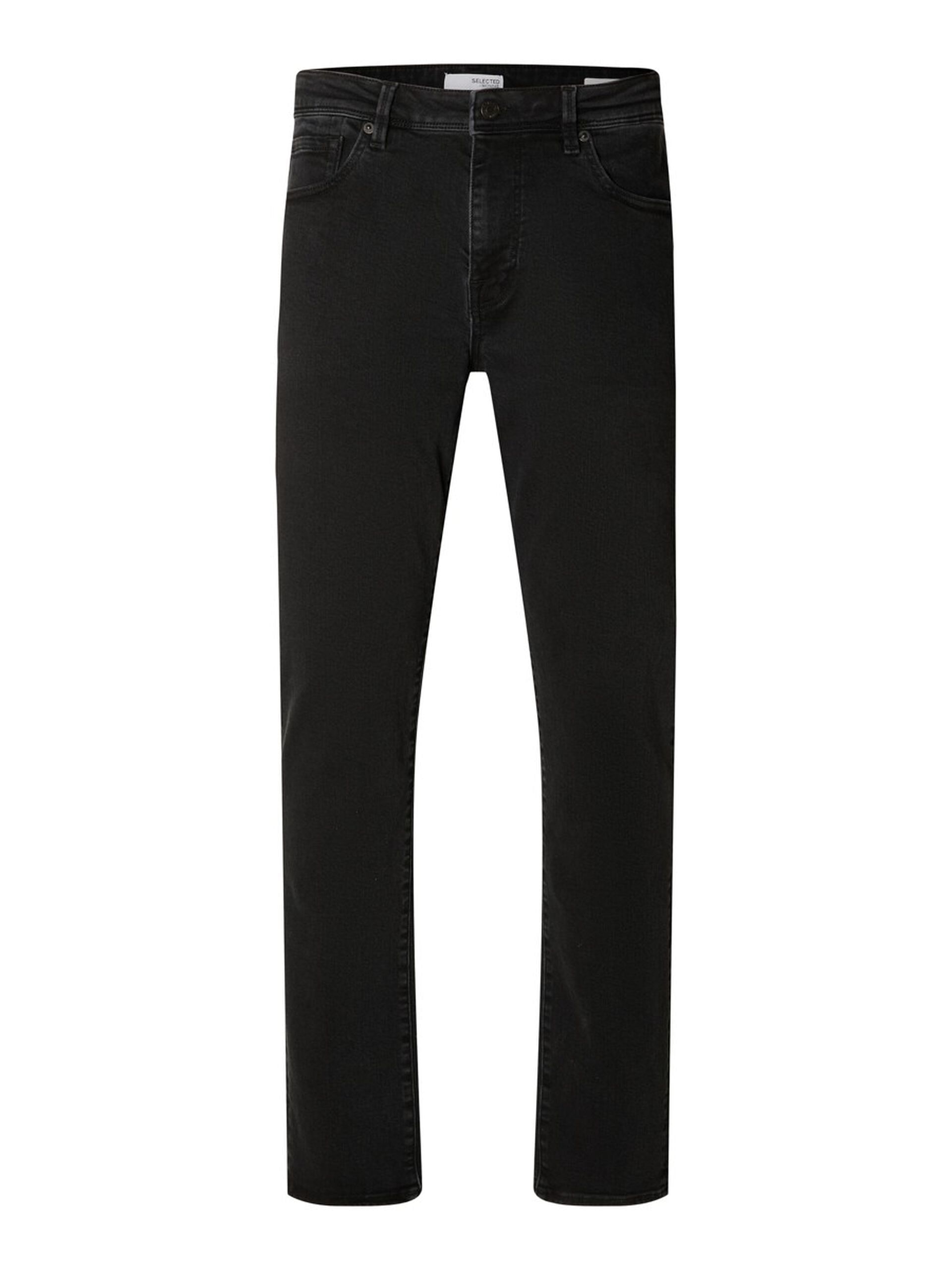 Black Mid Rise Leon Slim Jeans