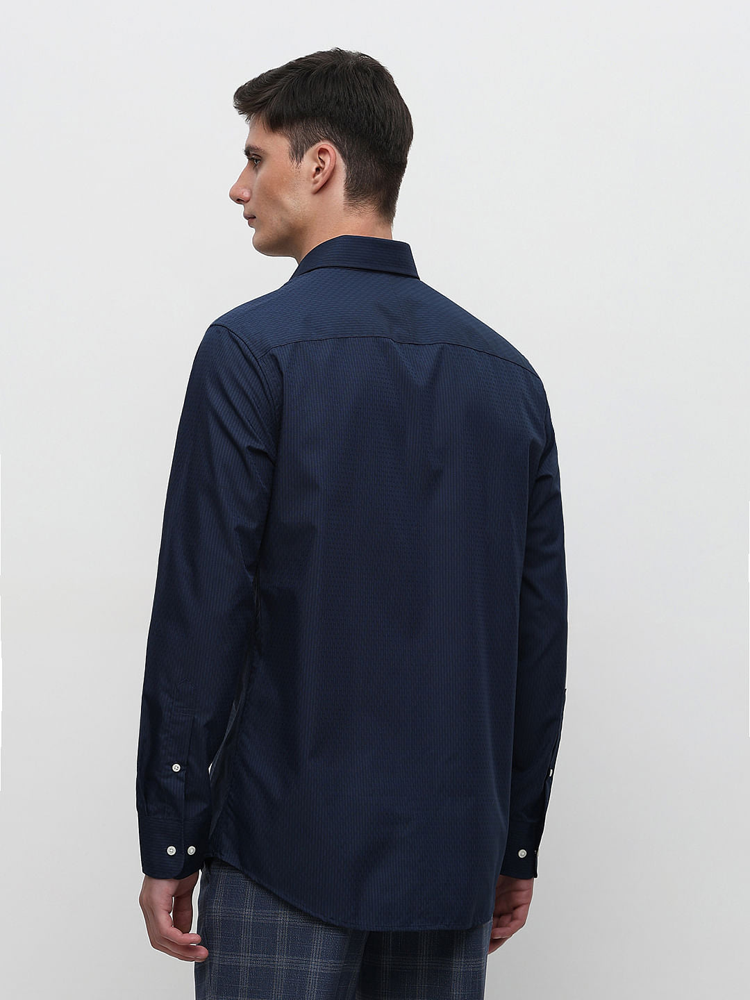 Blue Dobby Formal Full Sleeves Shirt