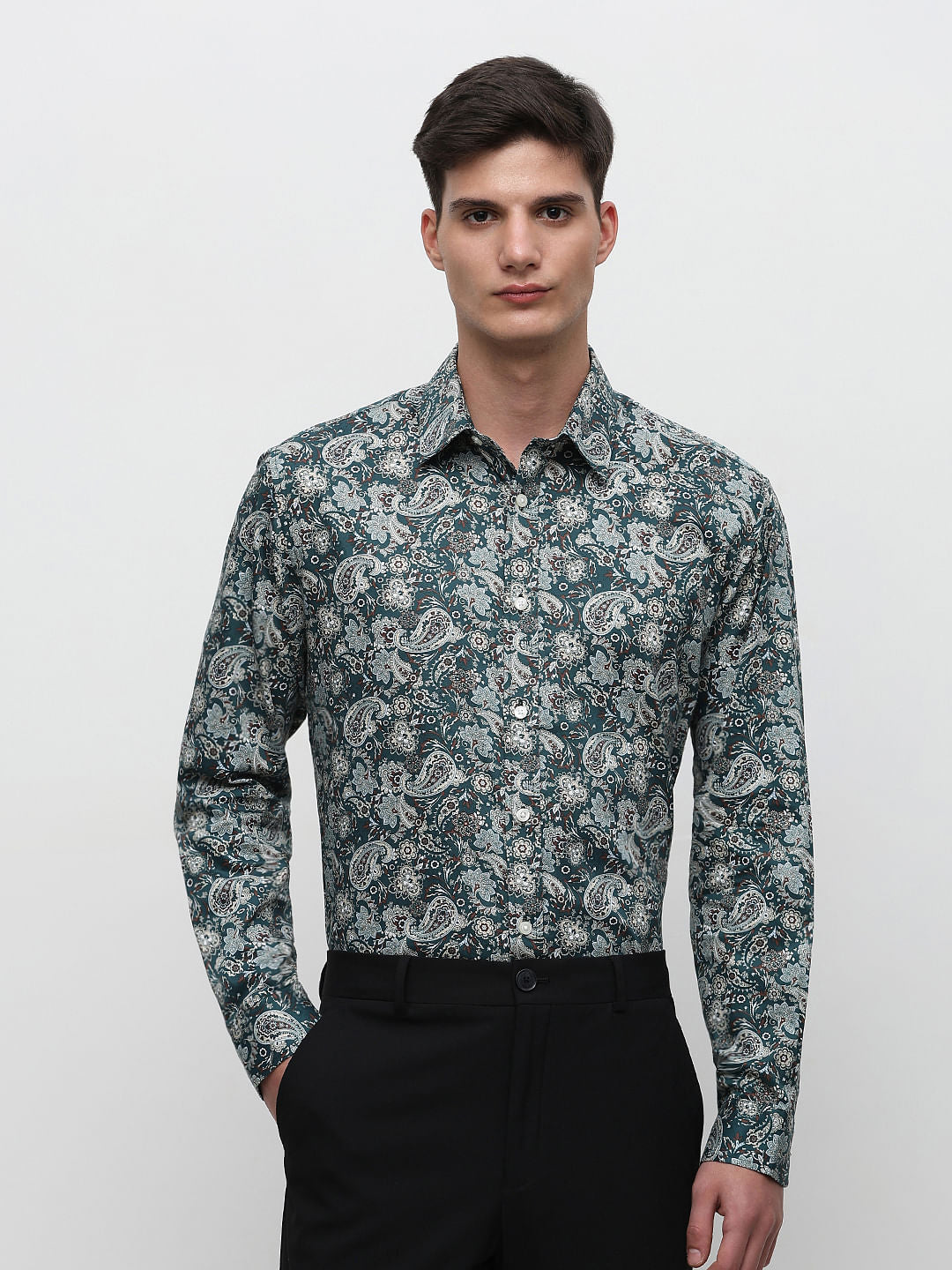 Green Abstract Print Shirt