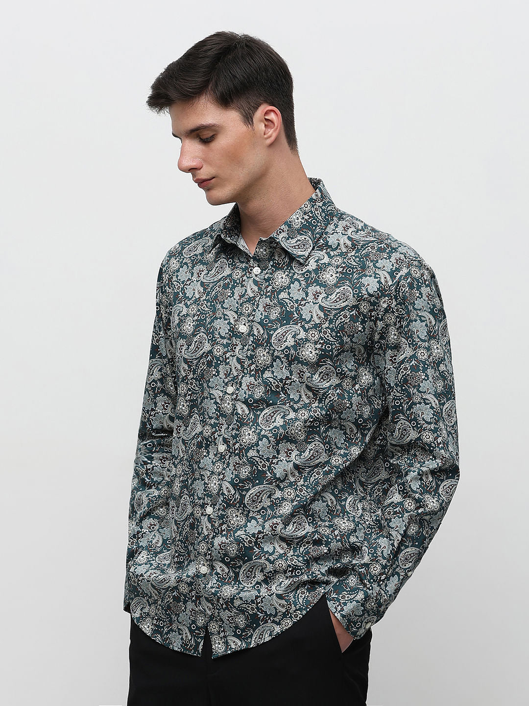 Green Abstract Print Shirt