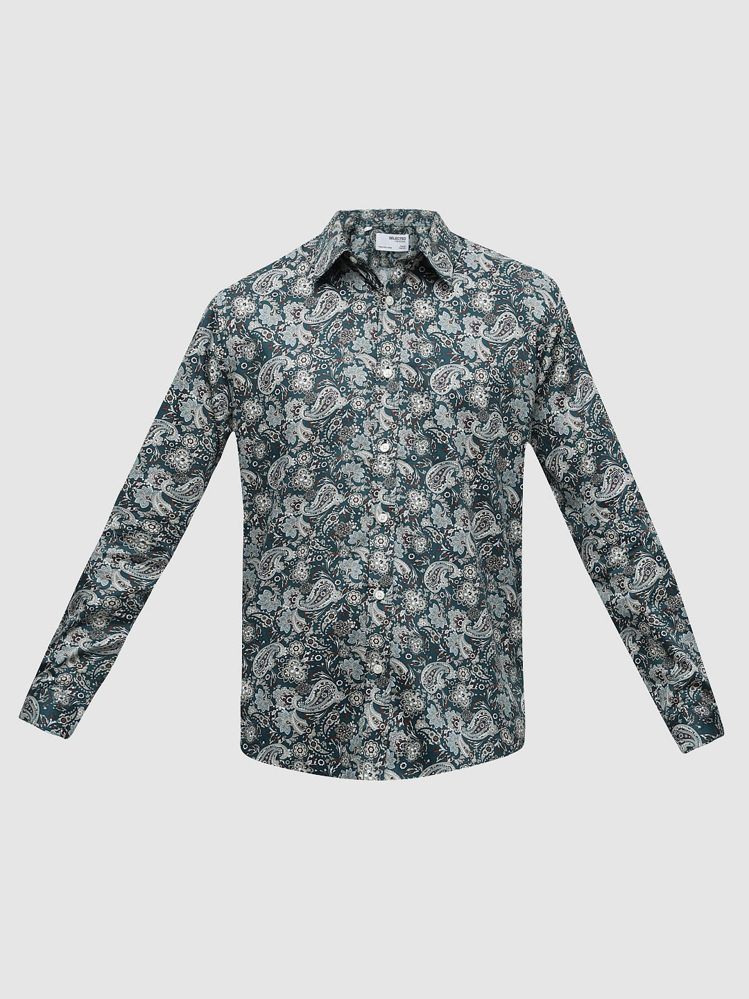 Green Abstract Print Shirt