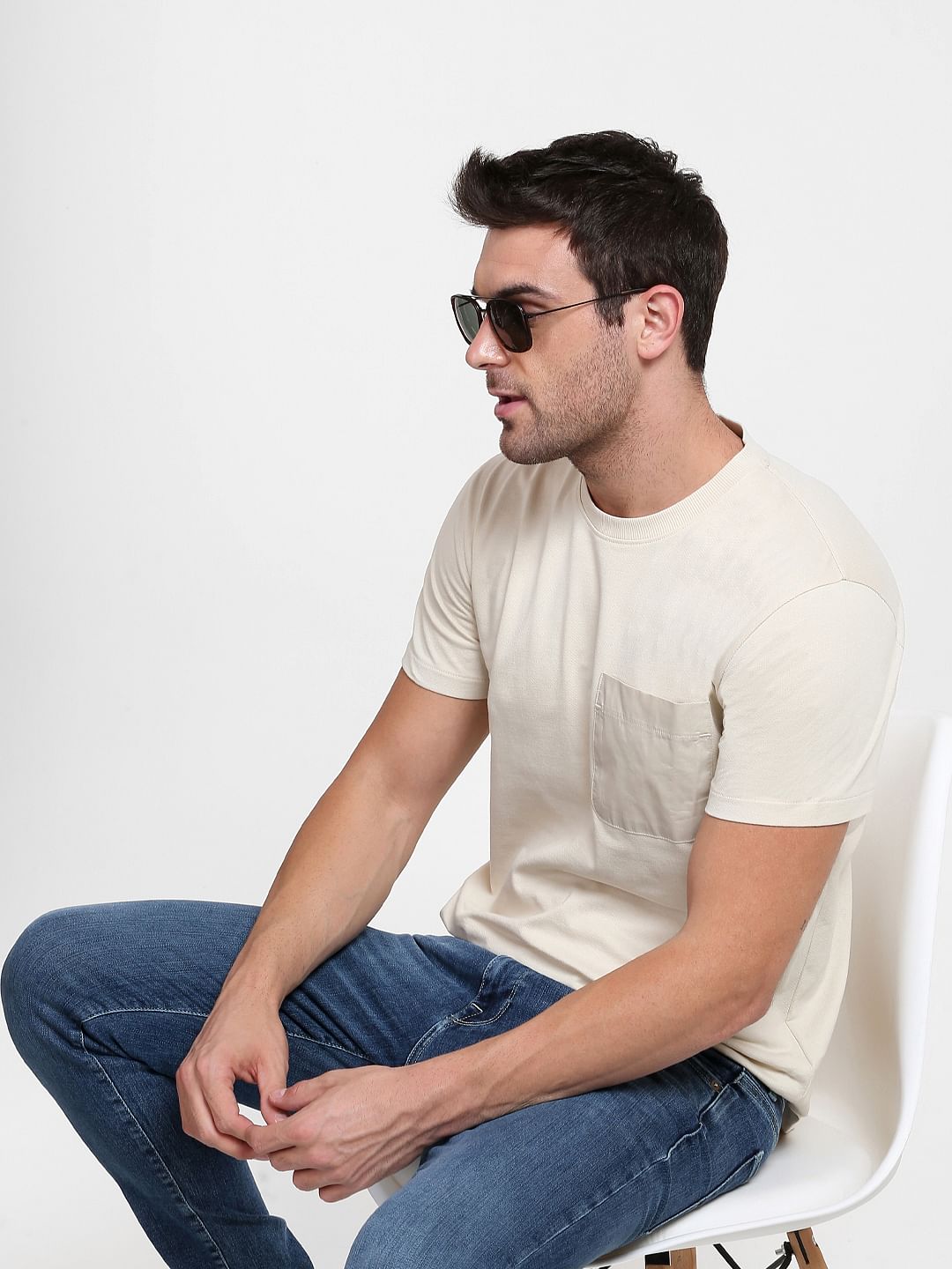 Beige Organic Cotton T-Shirt