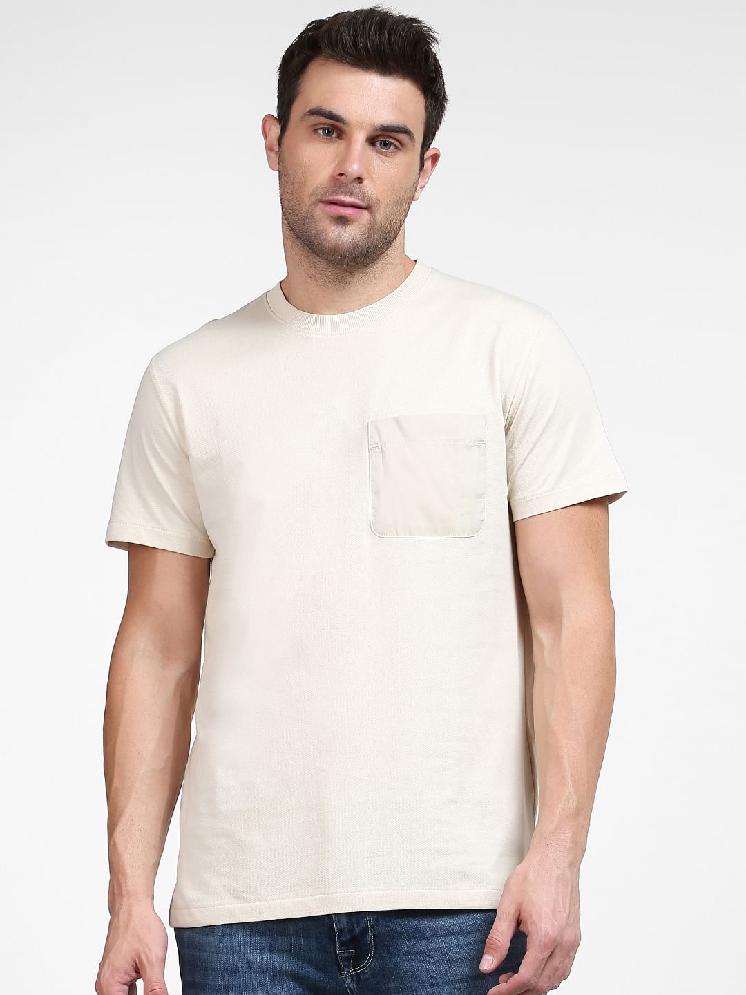 Beige Organic Cotton T-Shirt