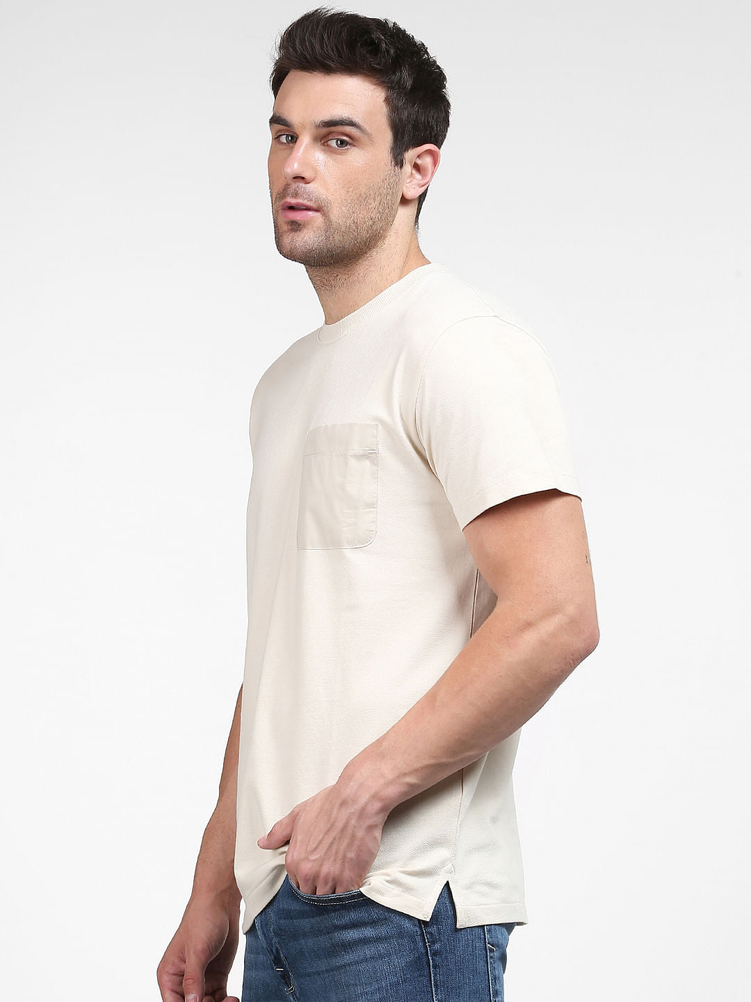 Beige Organic Cotton T-Shirt