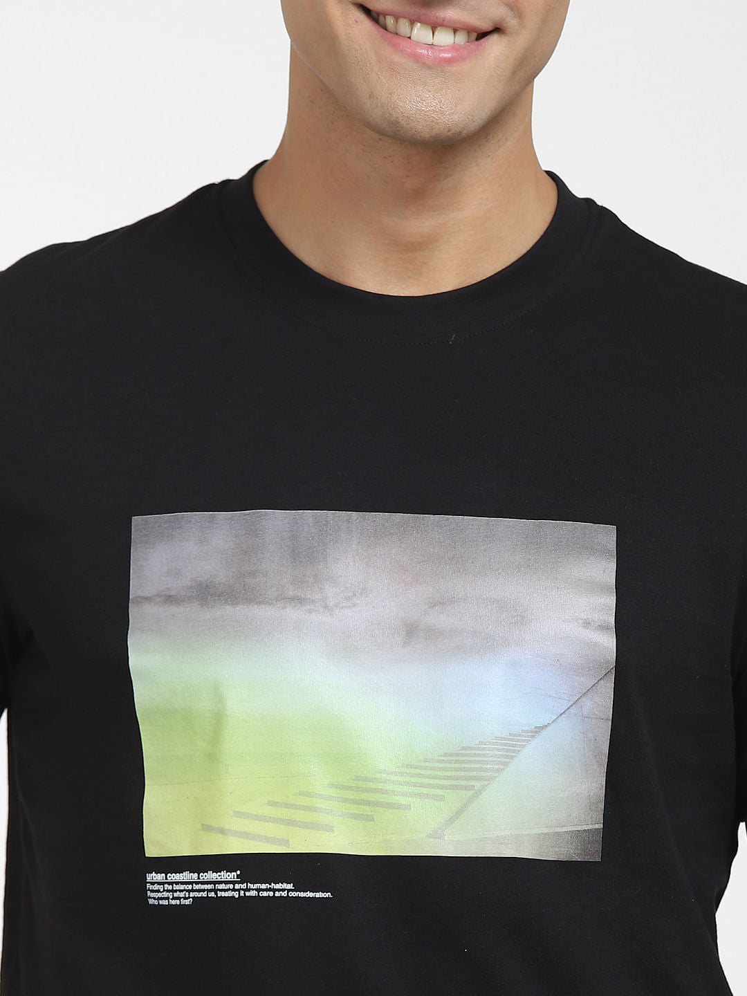 Black Printed Organic Cotton T-Shirt