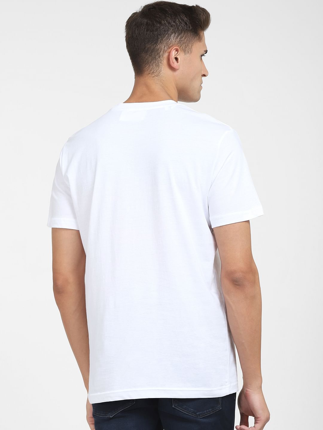 White Graphic Print Crew Neck T-Shirt