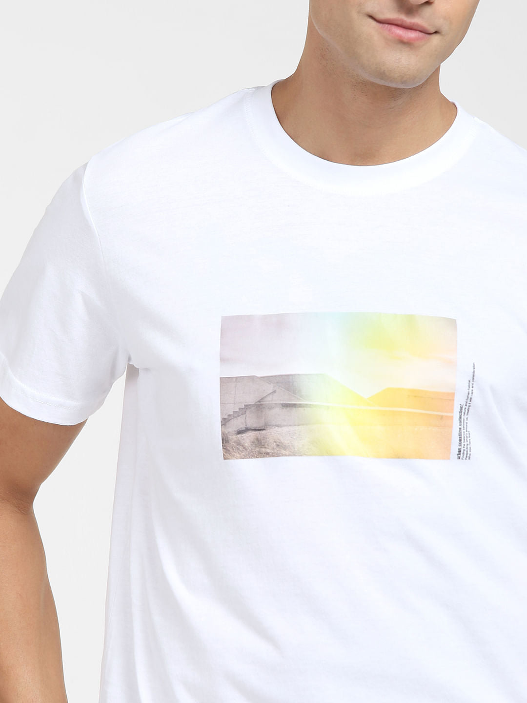 White Graphic Print Crew Neck T-Shirt