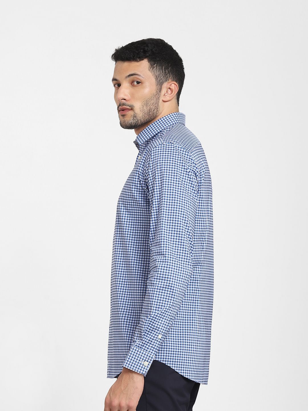 Blue Check Formal Full Sleeves Shirt