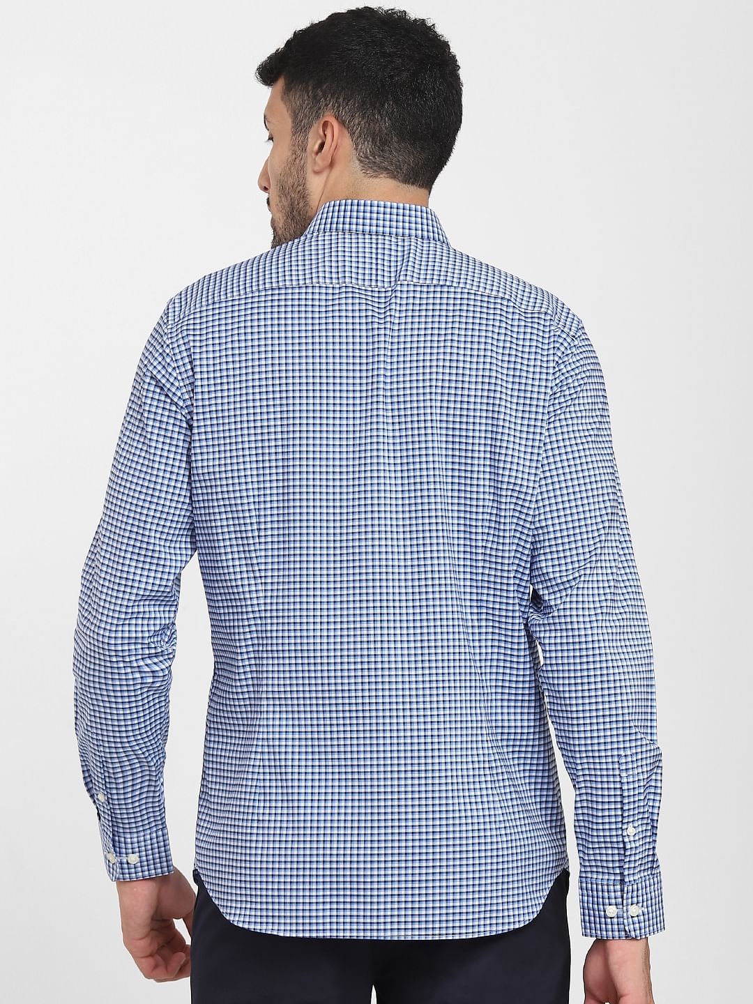 Blue Check Formal Full Sleeves Shirt
