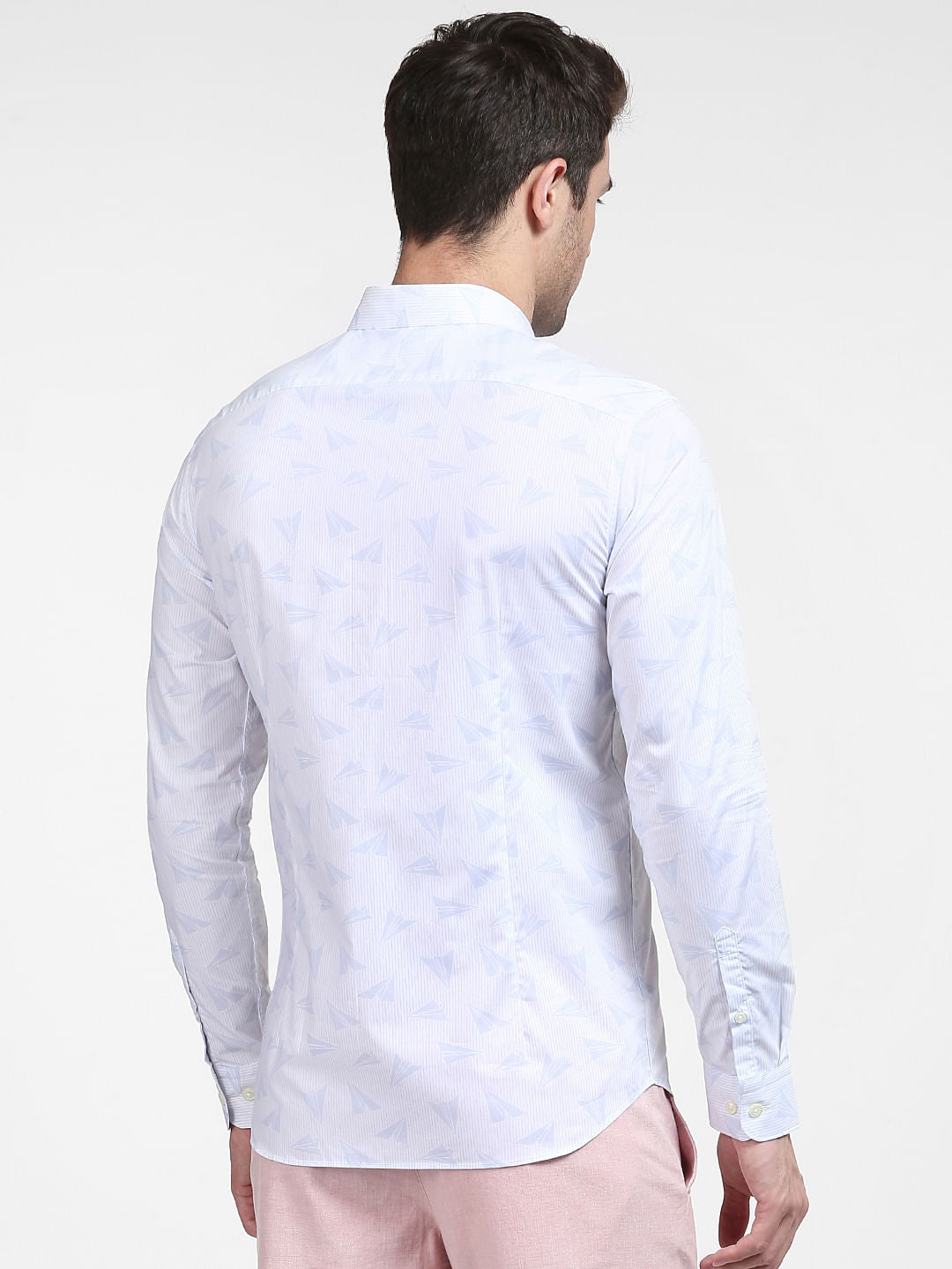 Light Blue Printed Full Sleeves Shirt