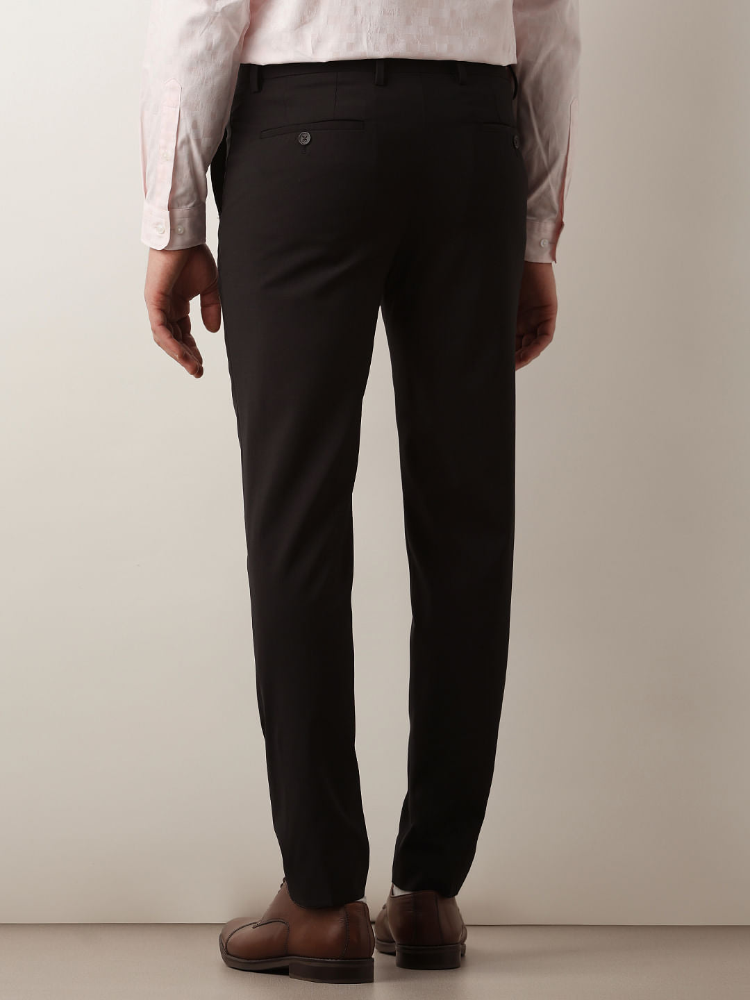 Black Mid Rise Suit-Set Trousers