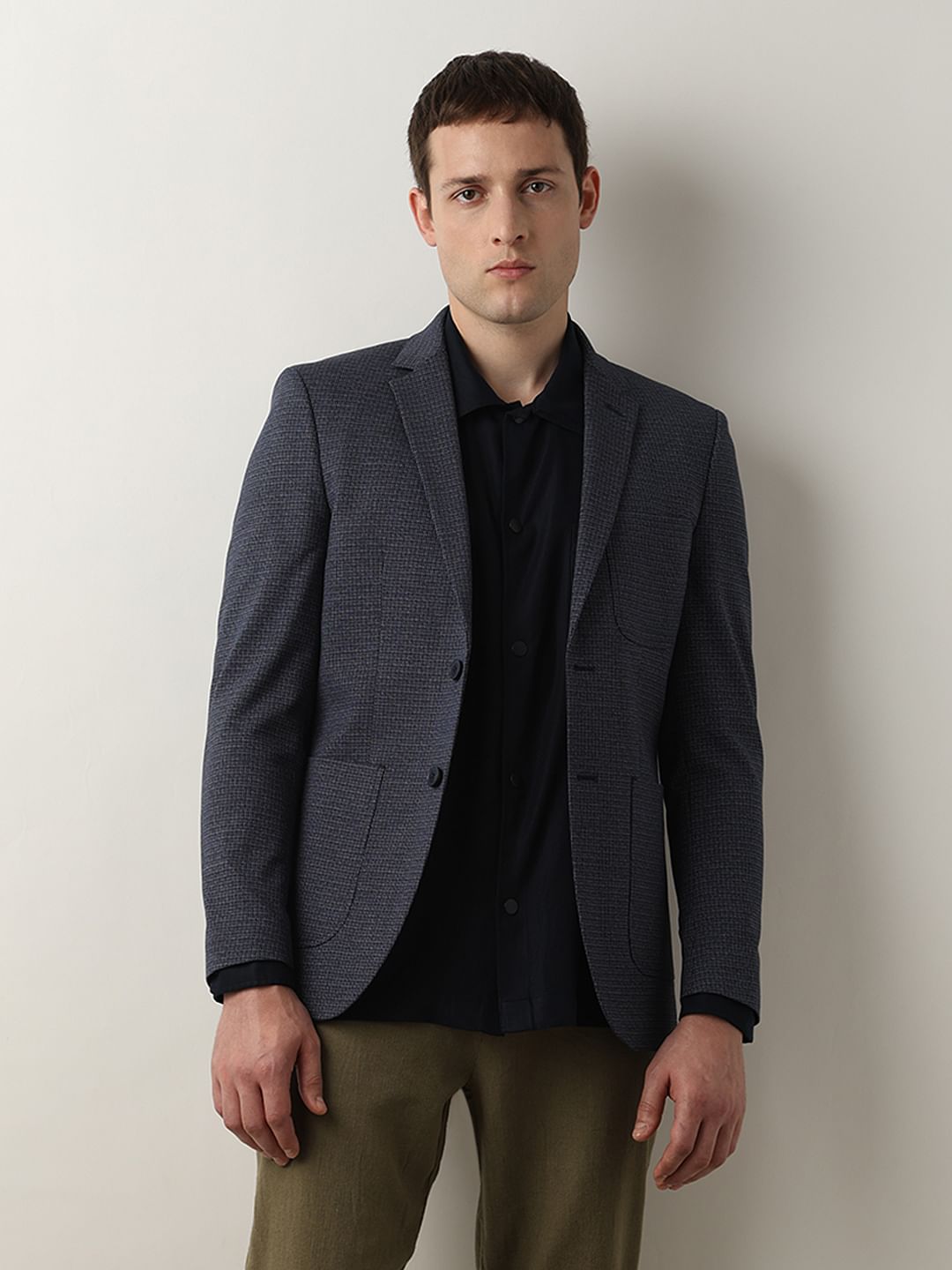 Navy Blue Structured Blazer