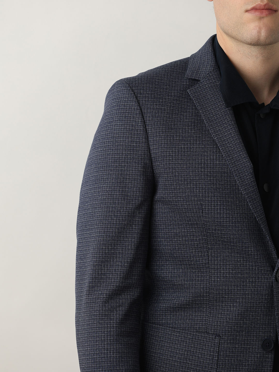 Navy Blue Structured Blazer