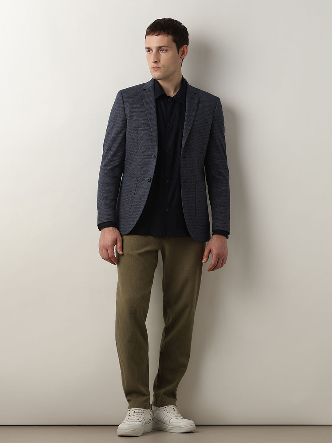 Navy Blue Structured Blazer