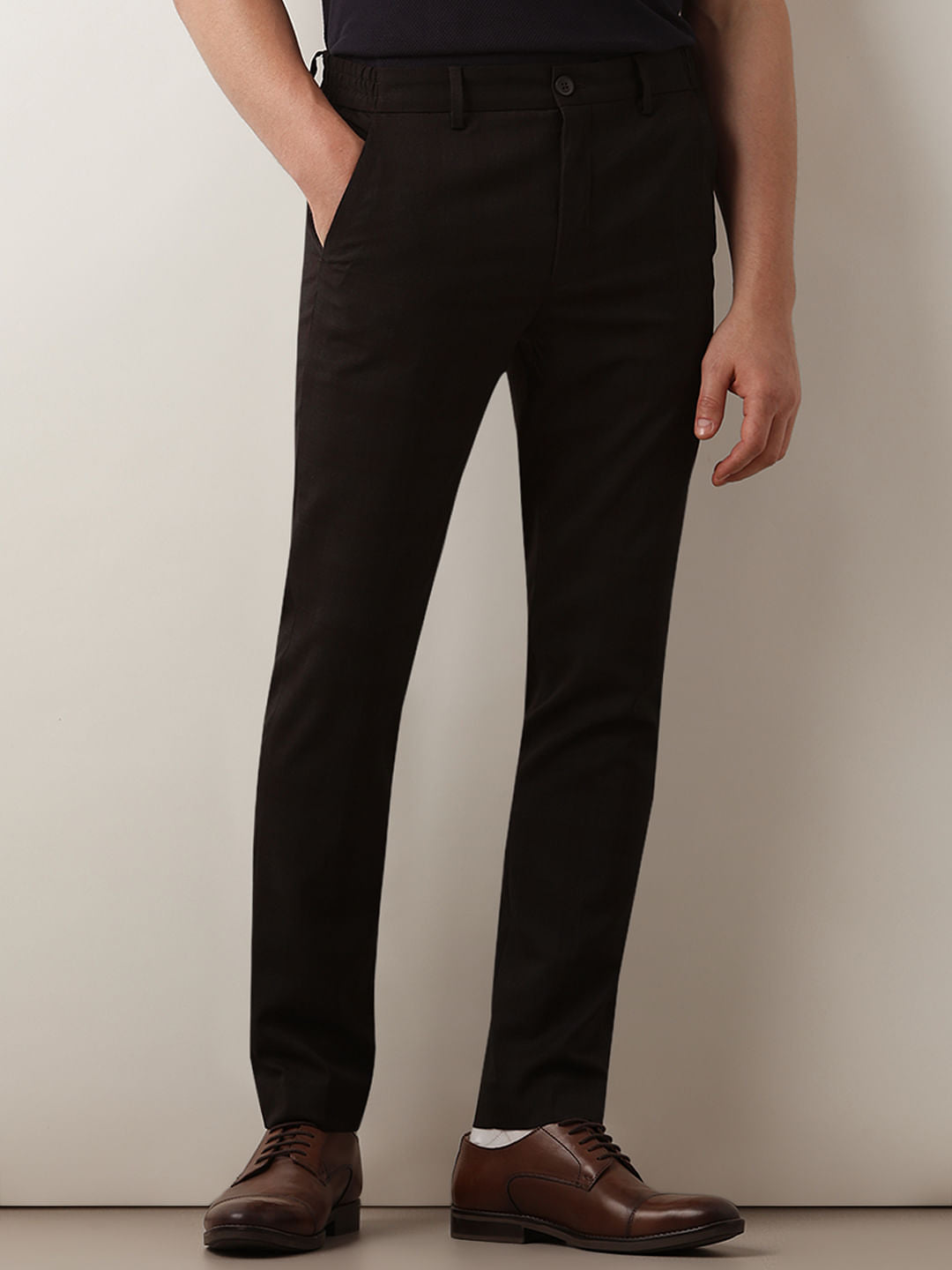 Maroon Check Slim Fit Trousers