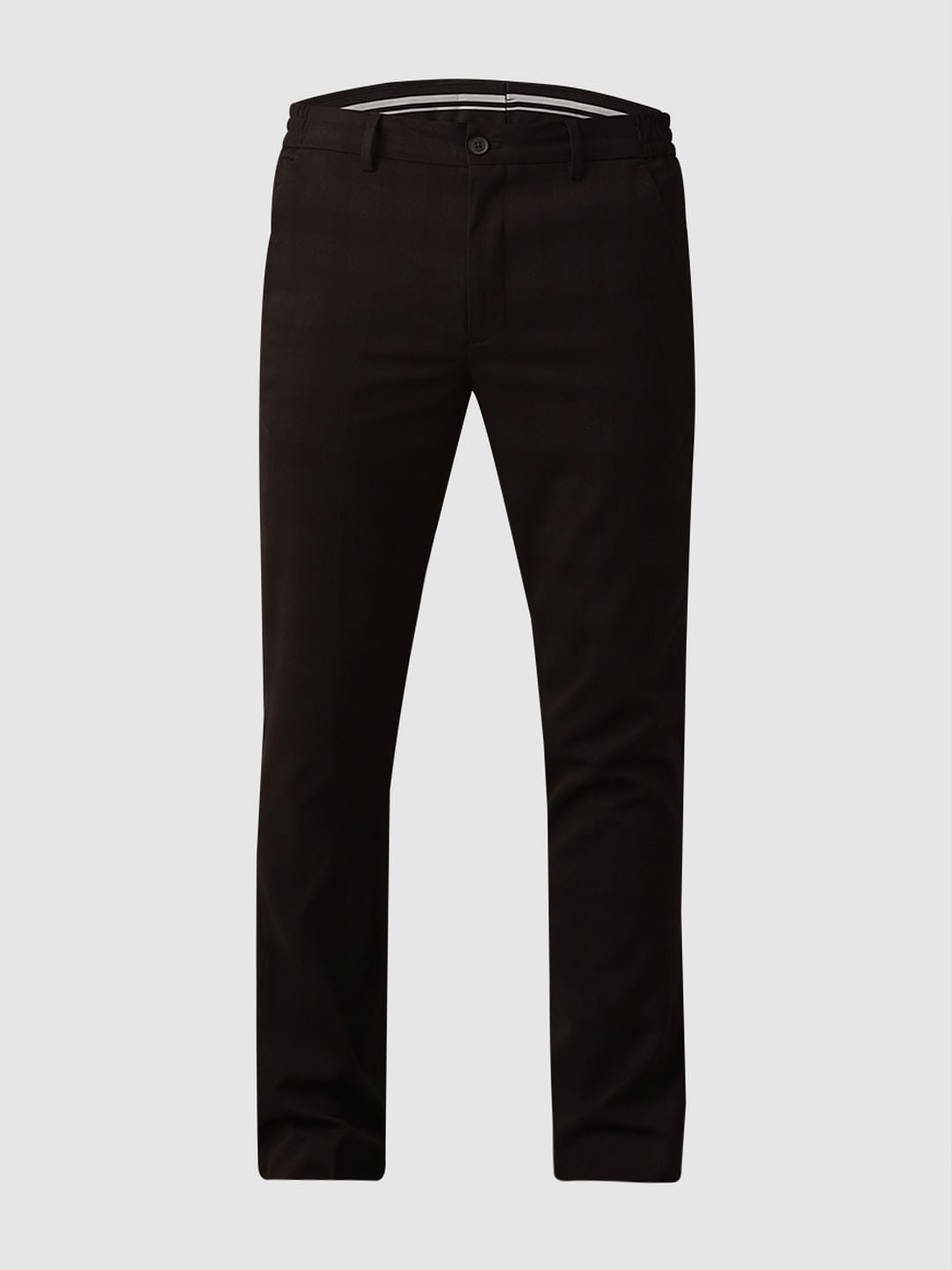 Maroon Check Slim Fit Trousers