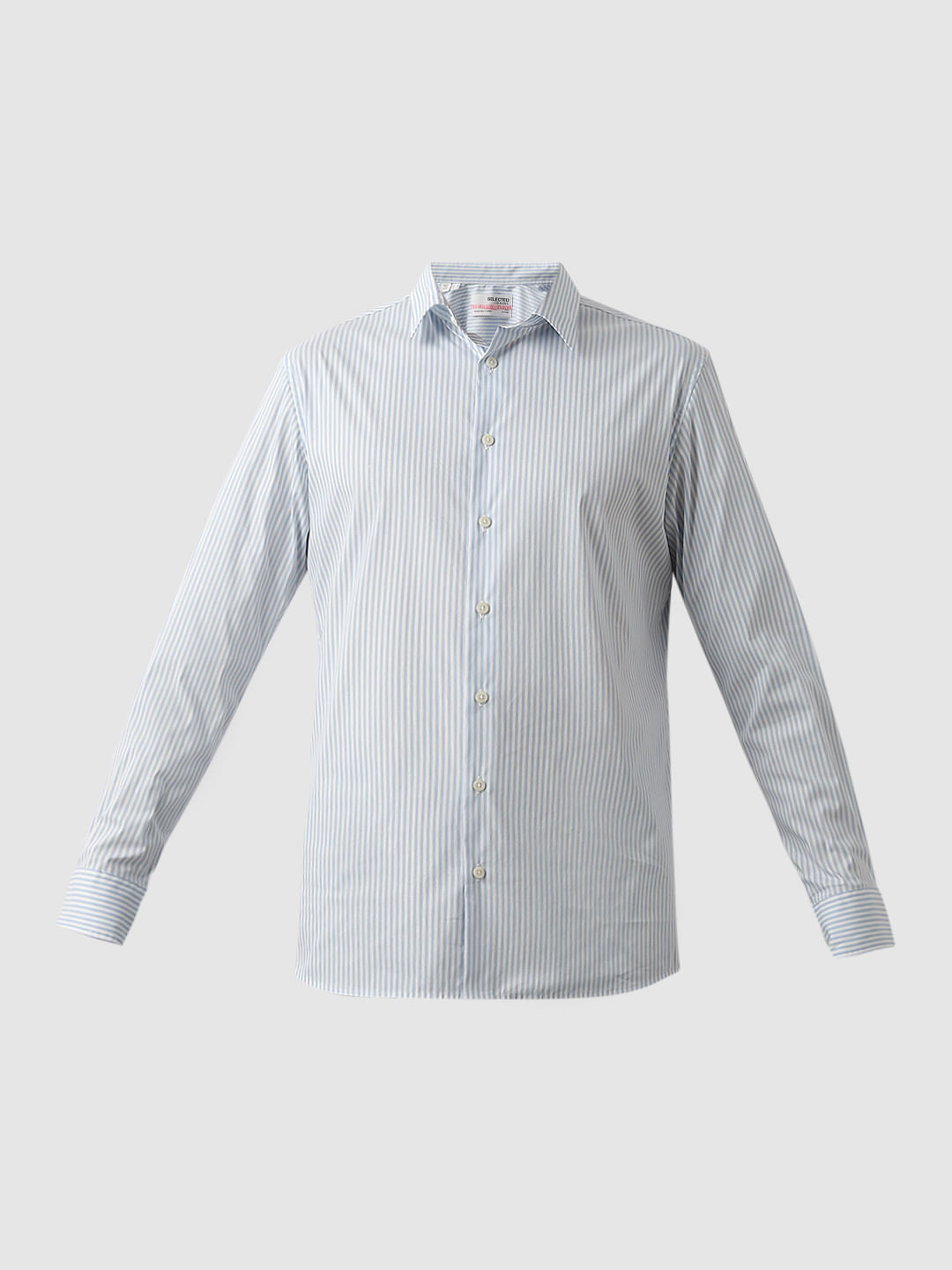 Blue Striped Full Sleeves Shirt