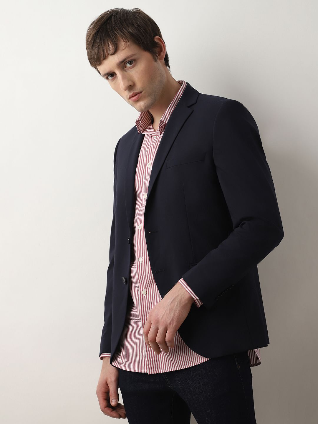 Red Striped Full Sleeves Shirt