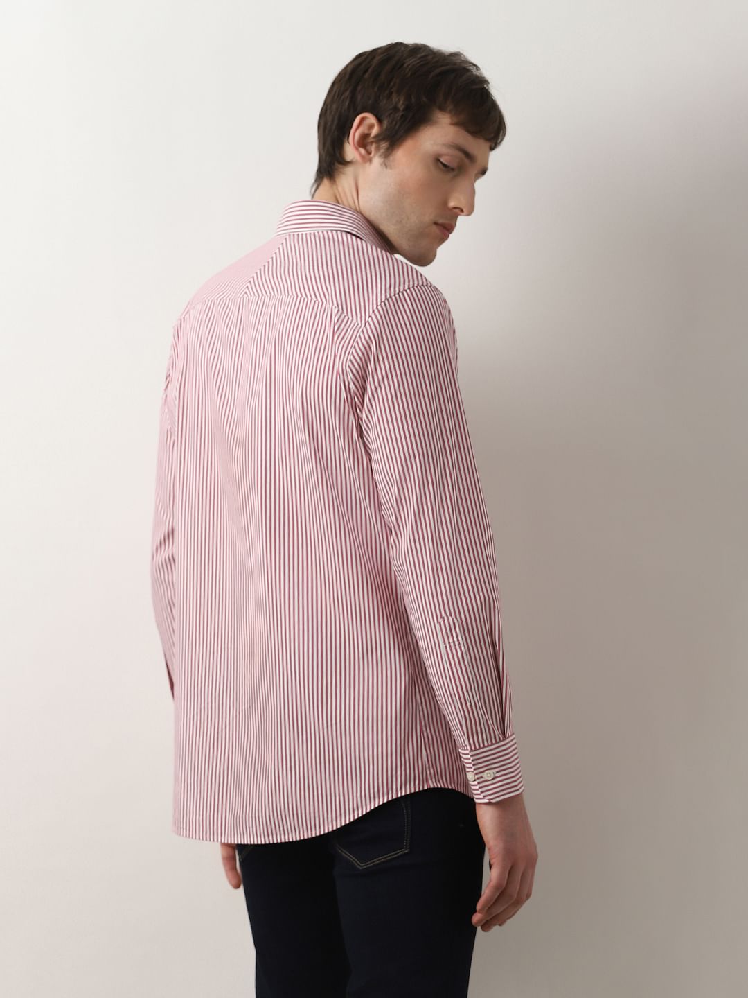 Red Striped Full Sleeves Shirt