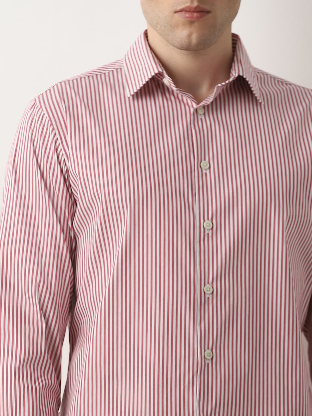 Red Striped Full Sleeves Shirt