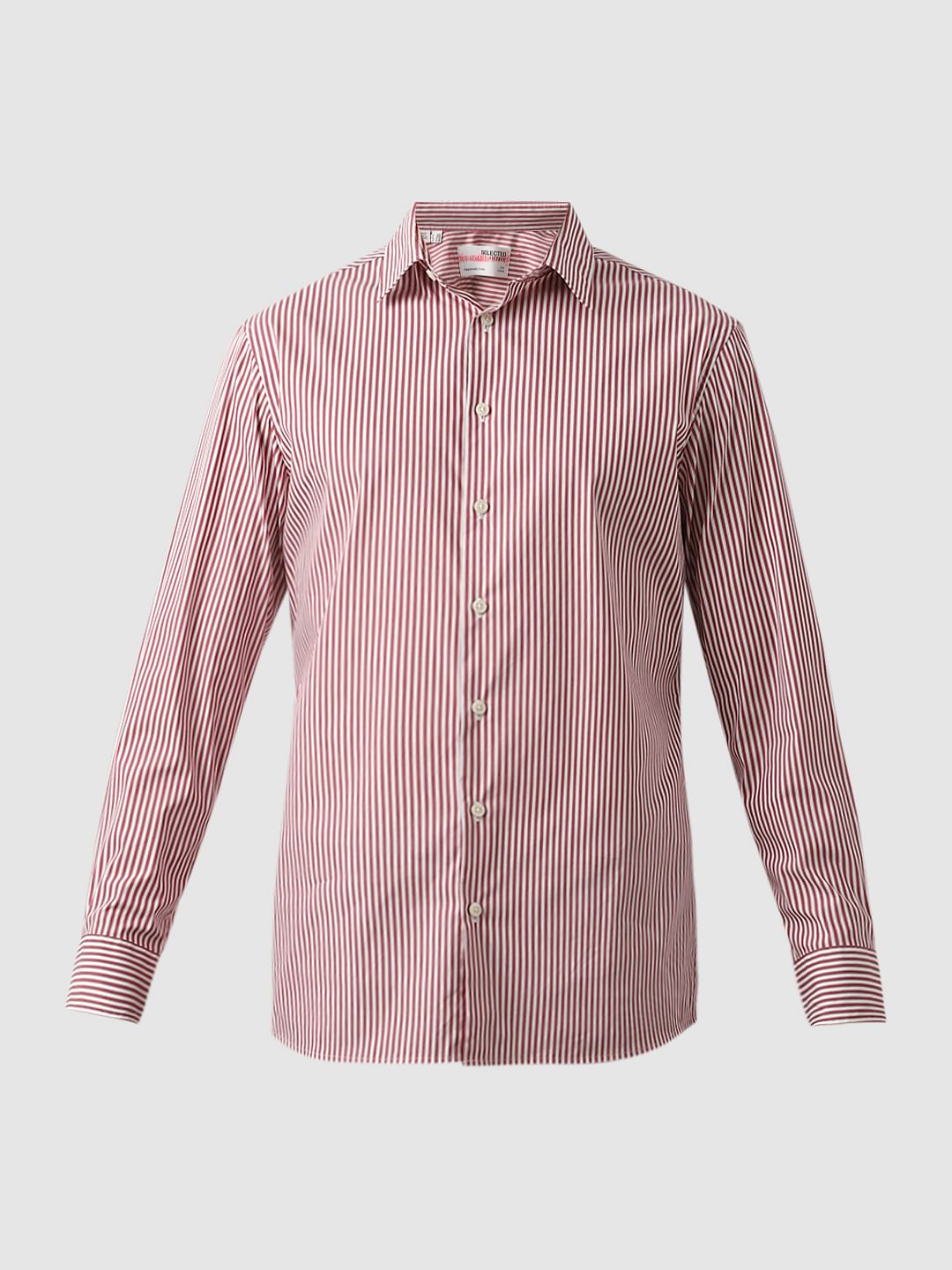 Red Striped Full Sleeves Shirt