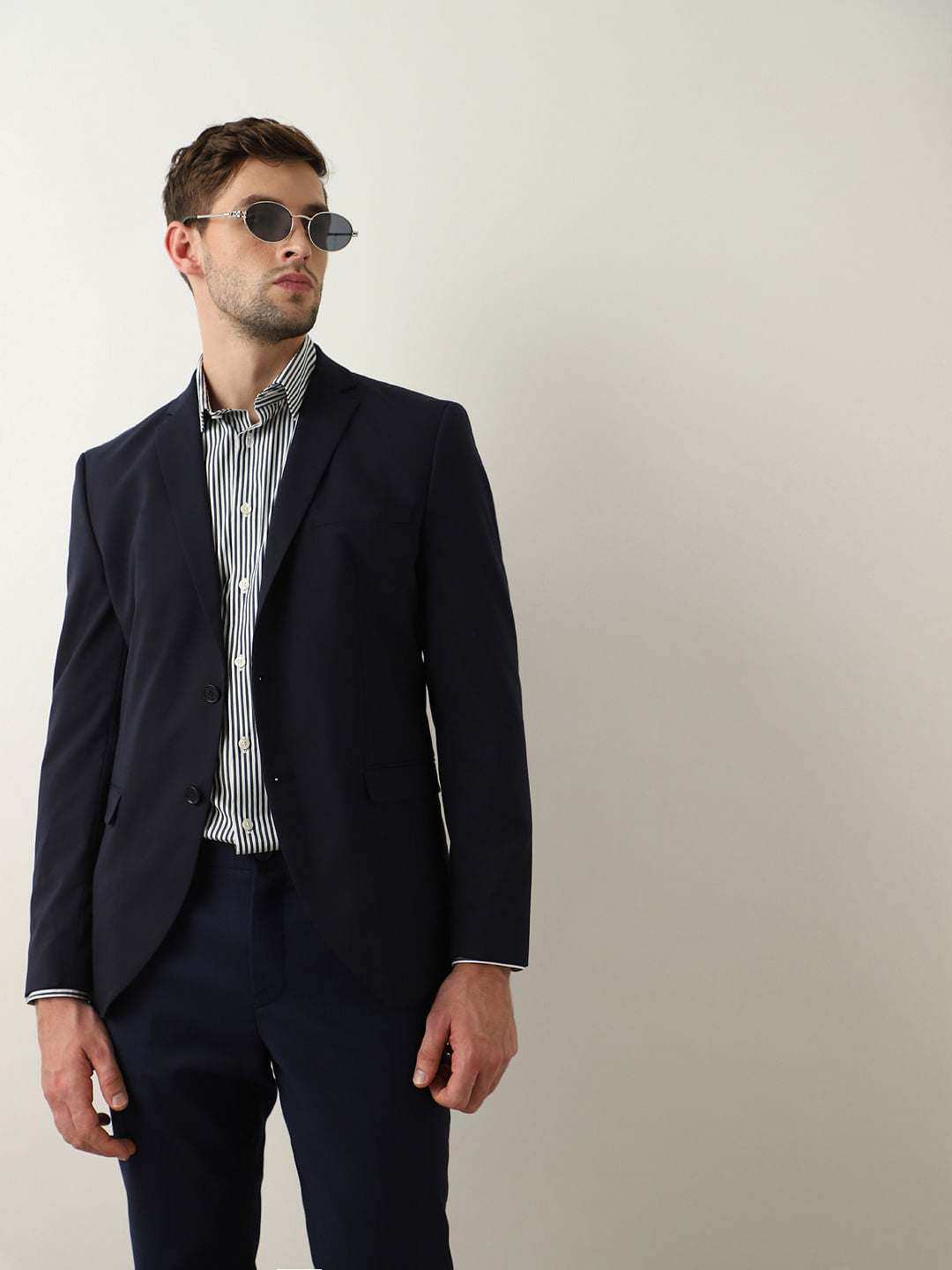 Black Striped Full Sleeves Shirt