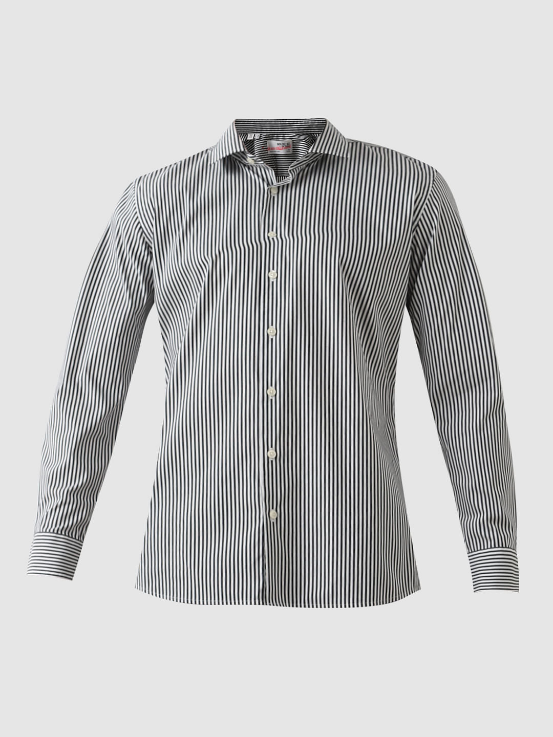 Black Striped Full Sleeves Shirt