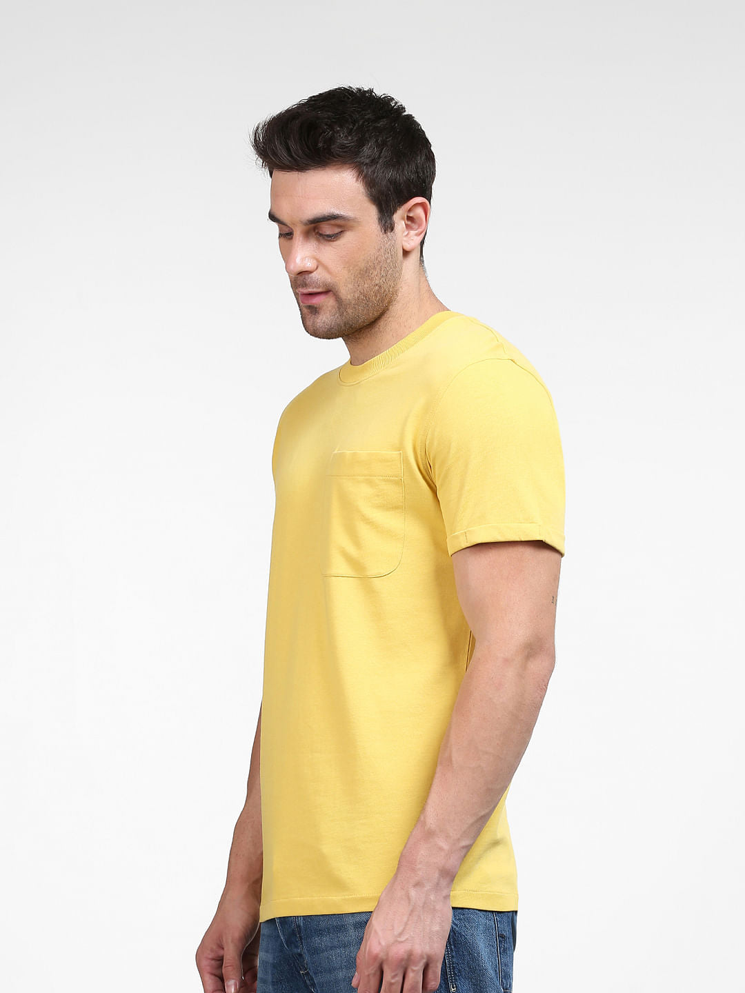 Yellow Organic Cotton Crew Neck T-Shirt