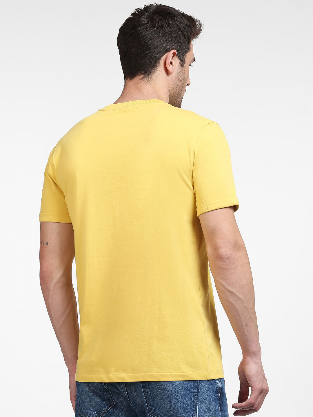 Yellow Organic Cotton Crew Neck T-Shirt