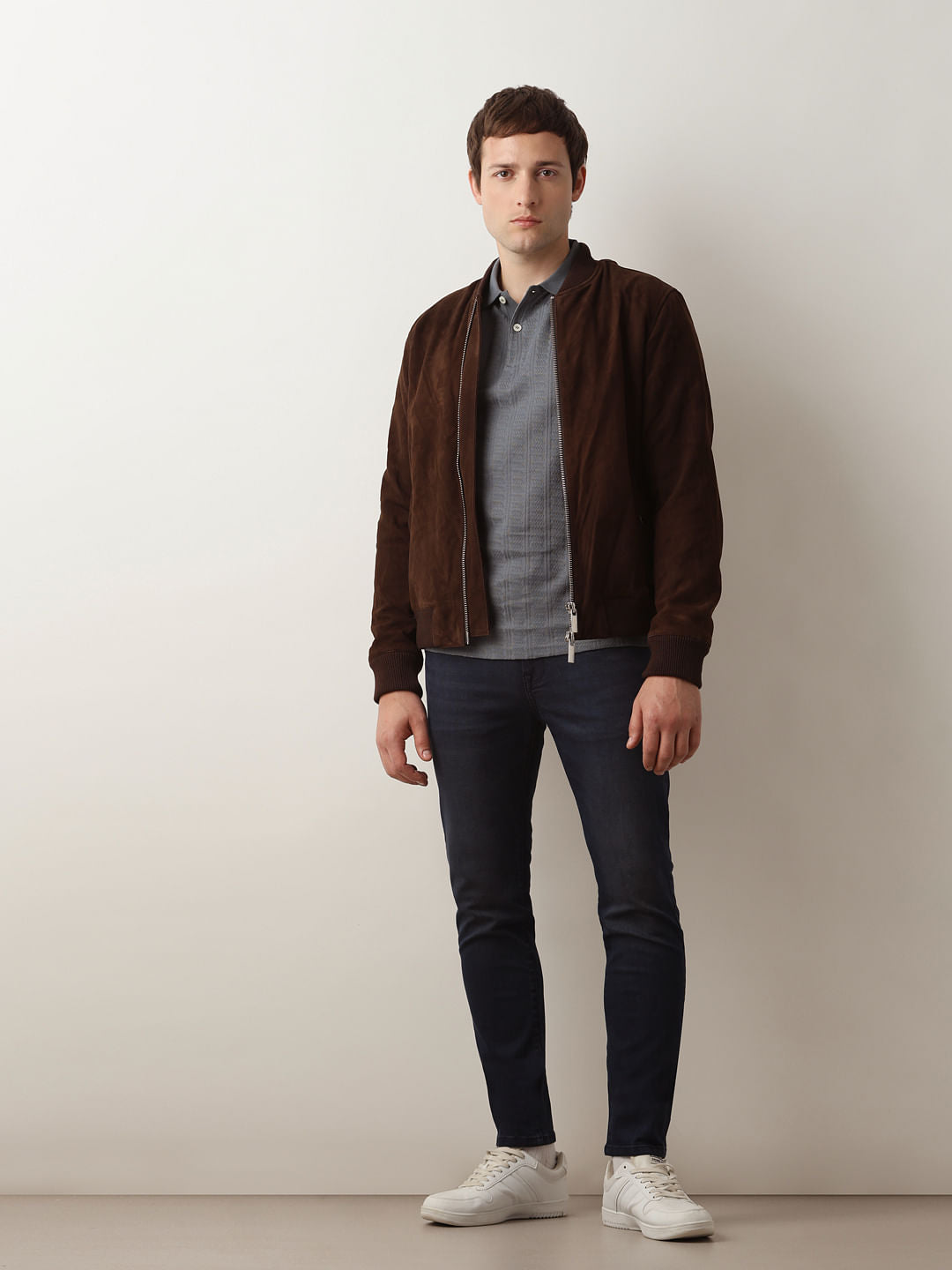 Dark Blue Mid Rise Slim Fit Jeans