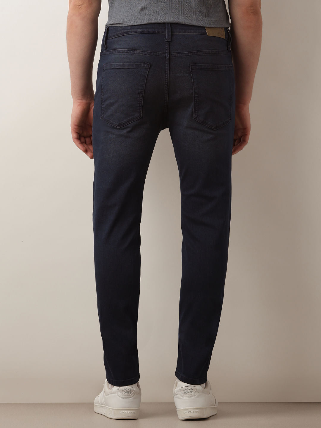 Dark Blue Mid Rise Slim Fit Jeans