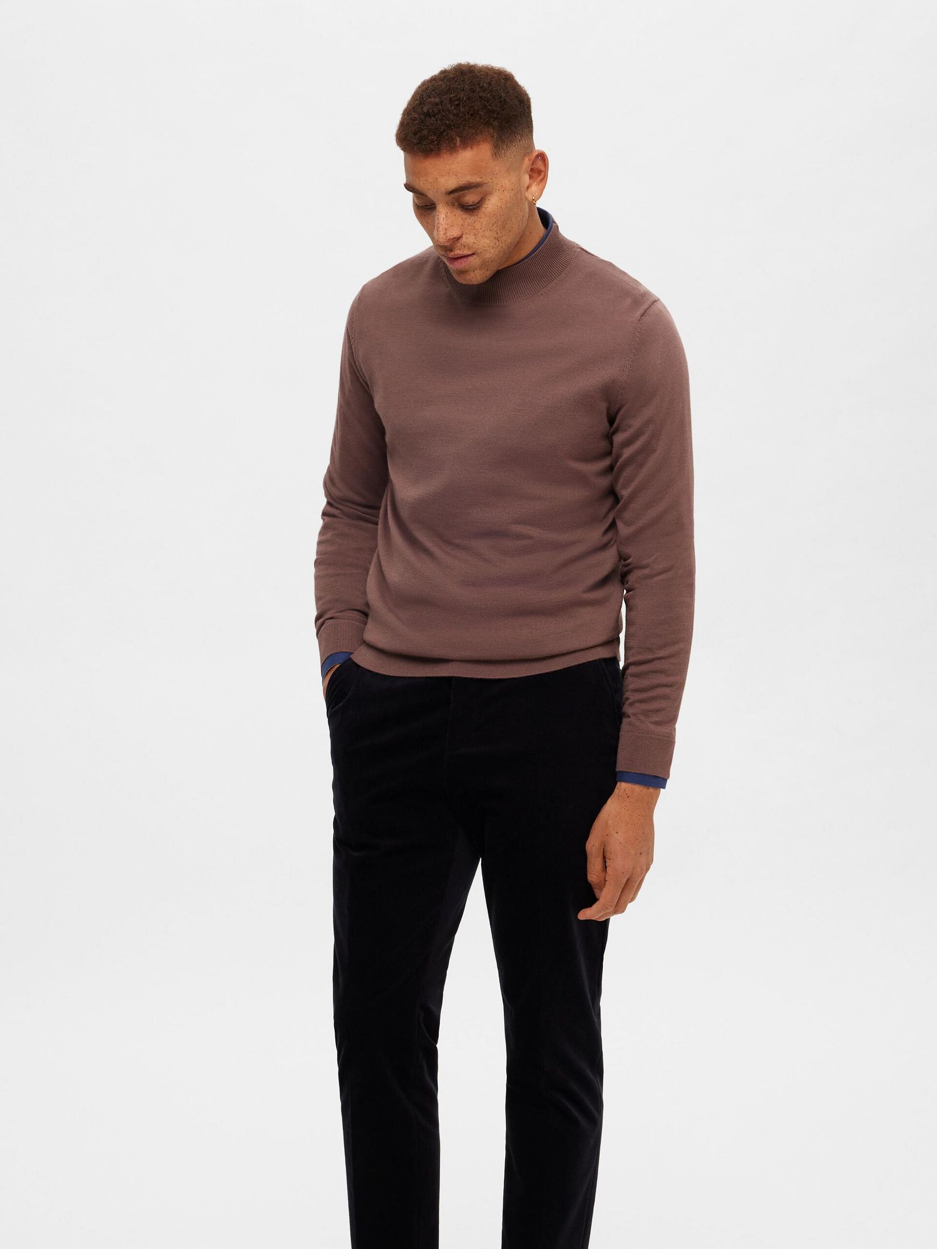 Brown Merino Wool CoolMax Pullover