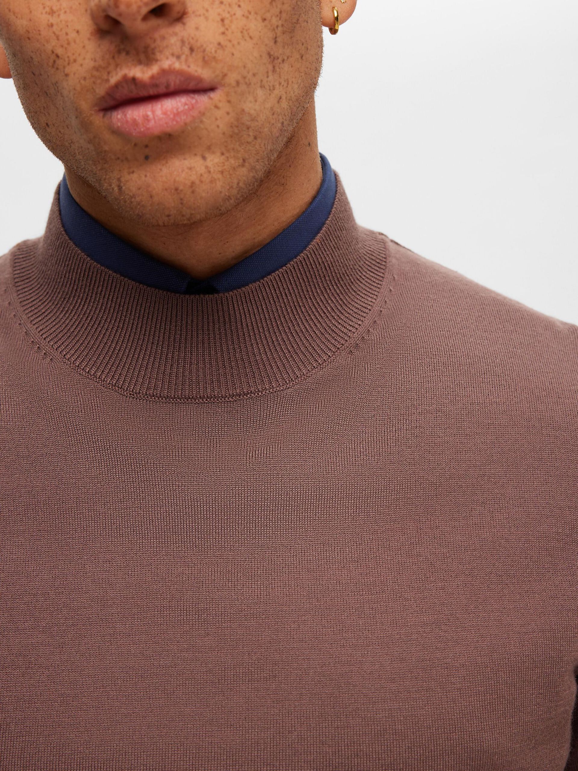 Brown Merino Wool CoolMax Pullover