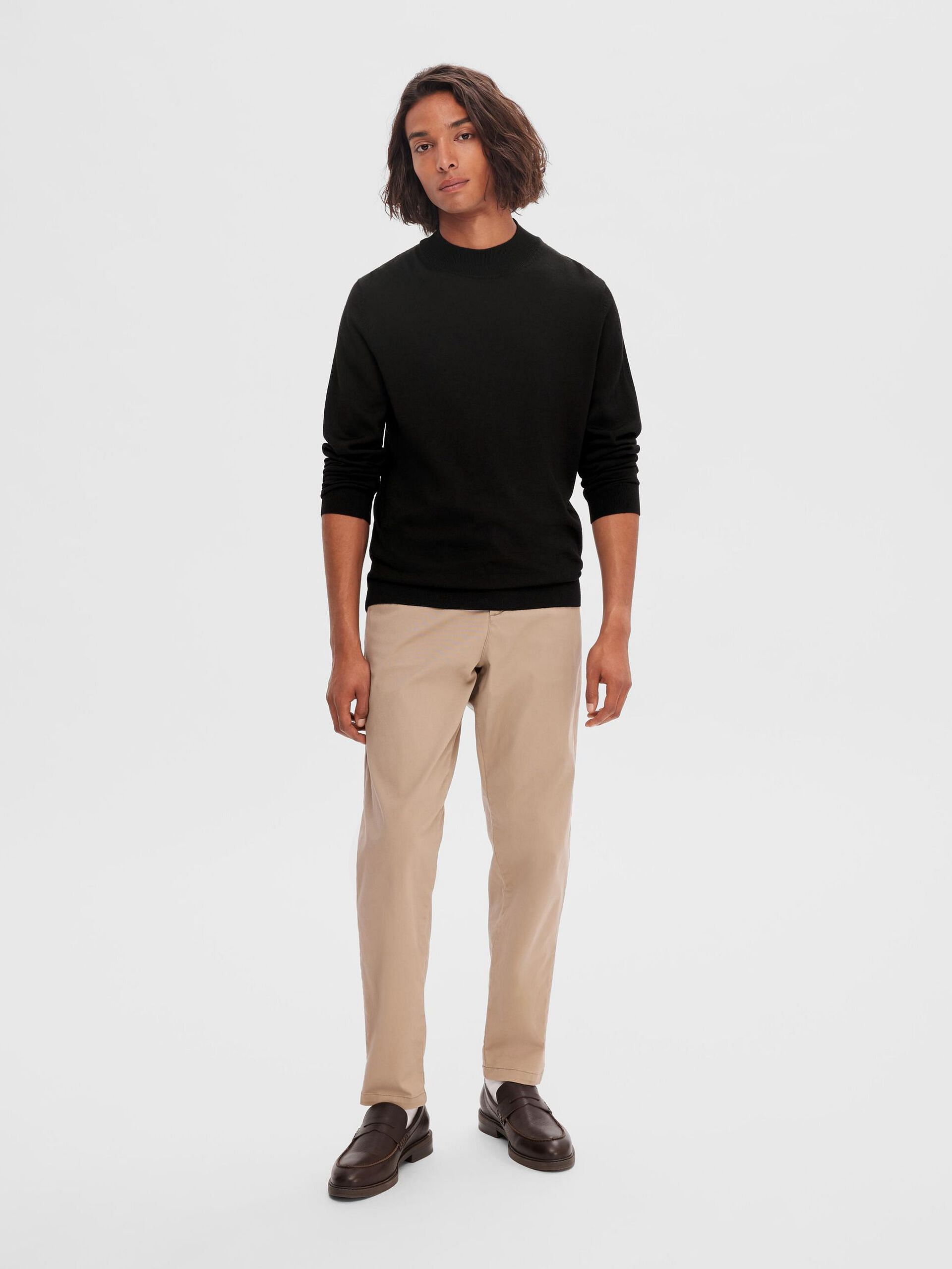 Black Merino Wool CoolMax Pullover