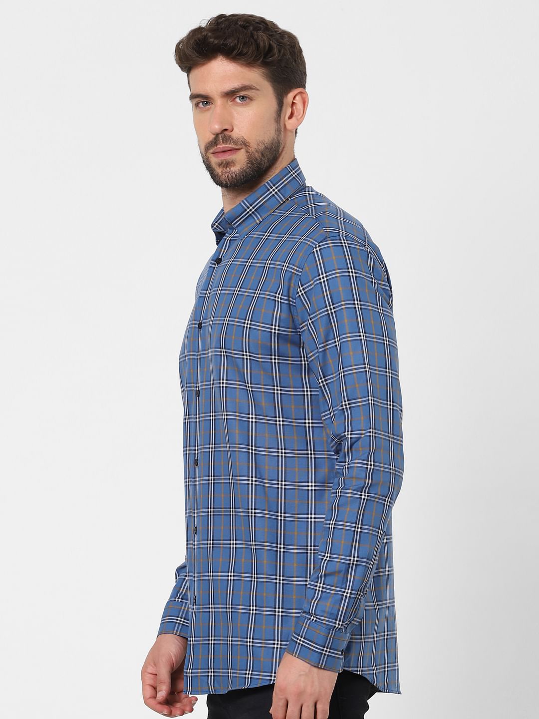 Blue Check Full Sleeves Shirt