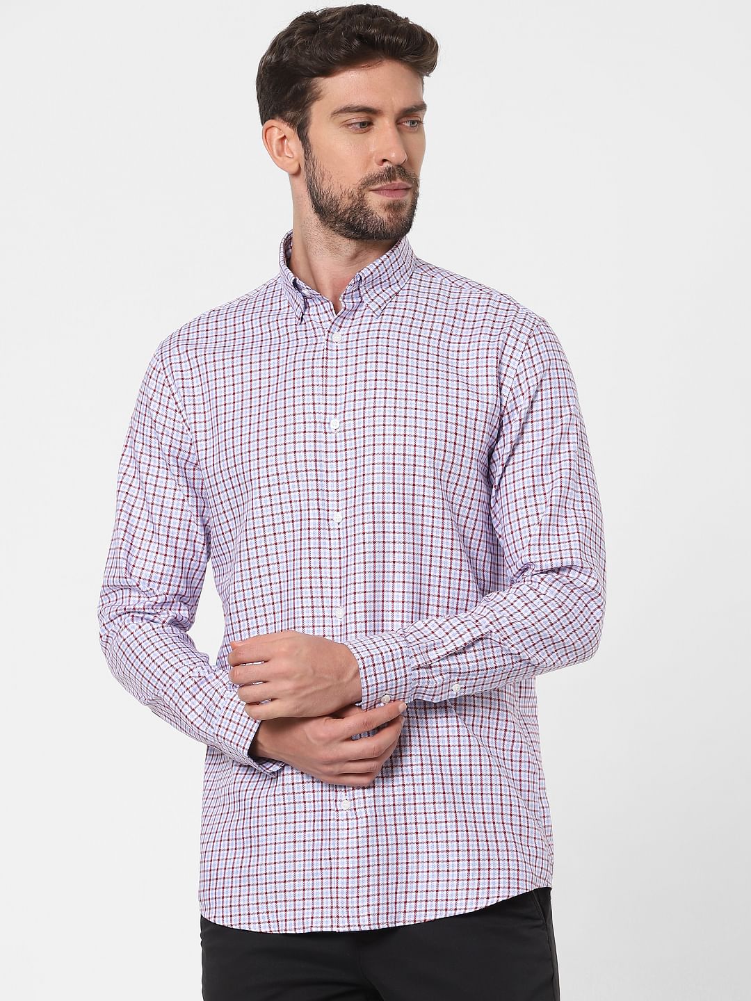Red Check Full Sleeves Shirt