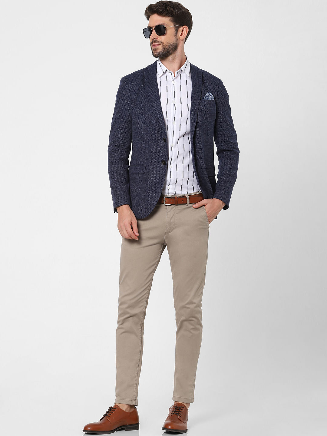 White Striped Full Sleeves Shirt