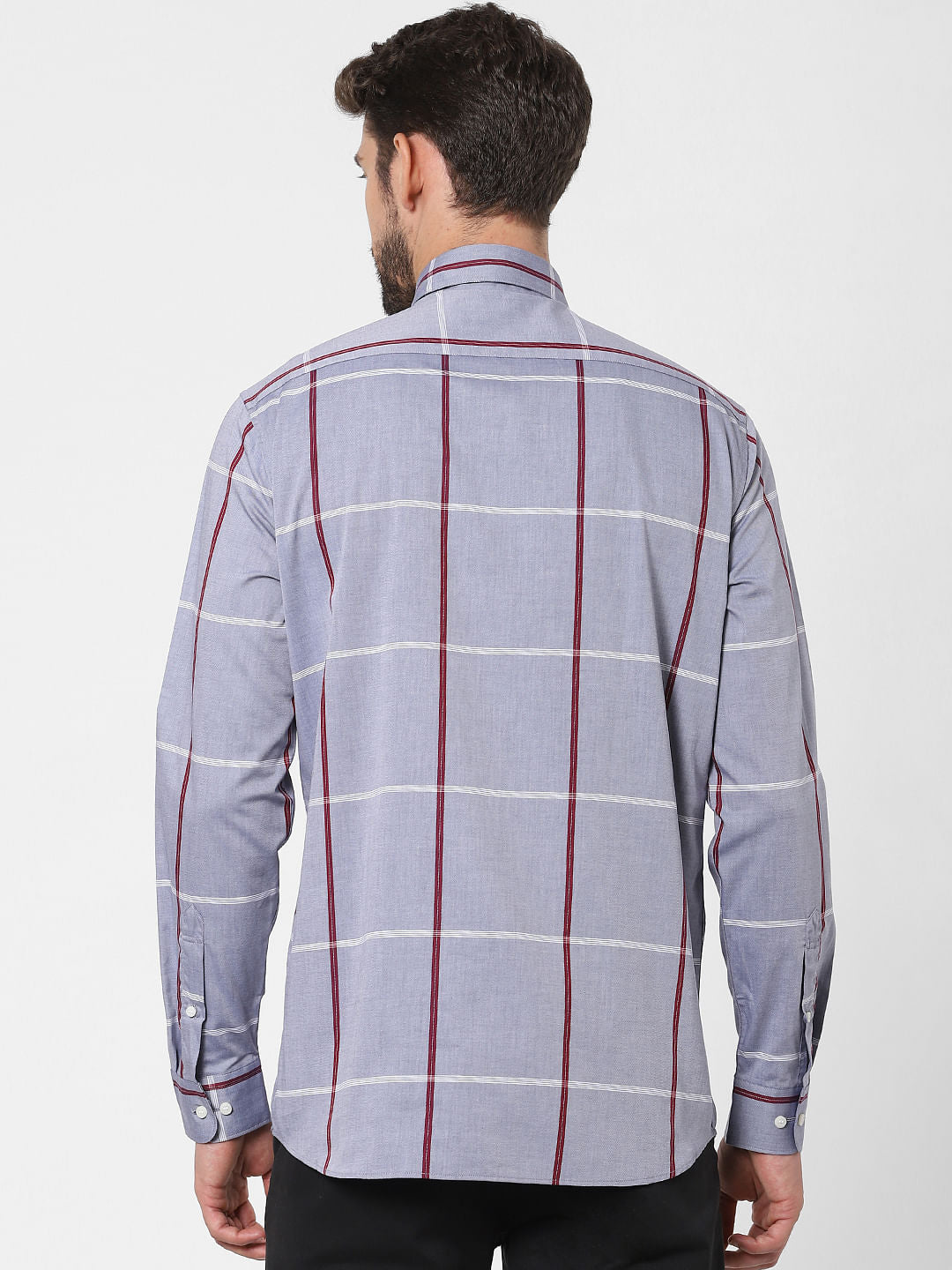 Light Grey Check Full Sleeves Shirt