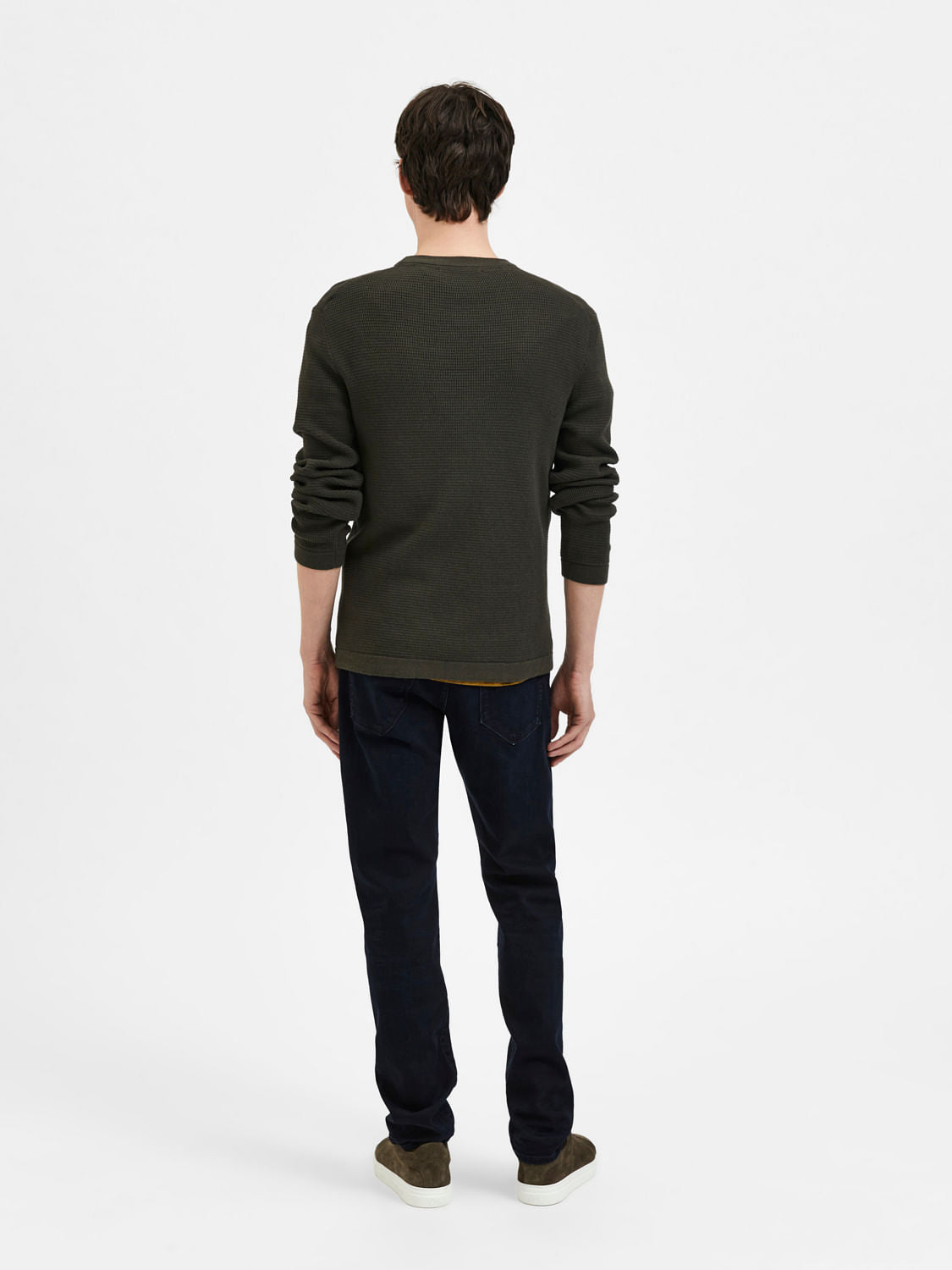 Dark Green Crew Neck Pullover