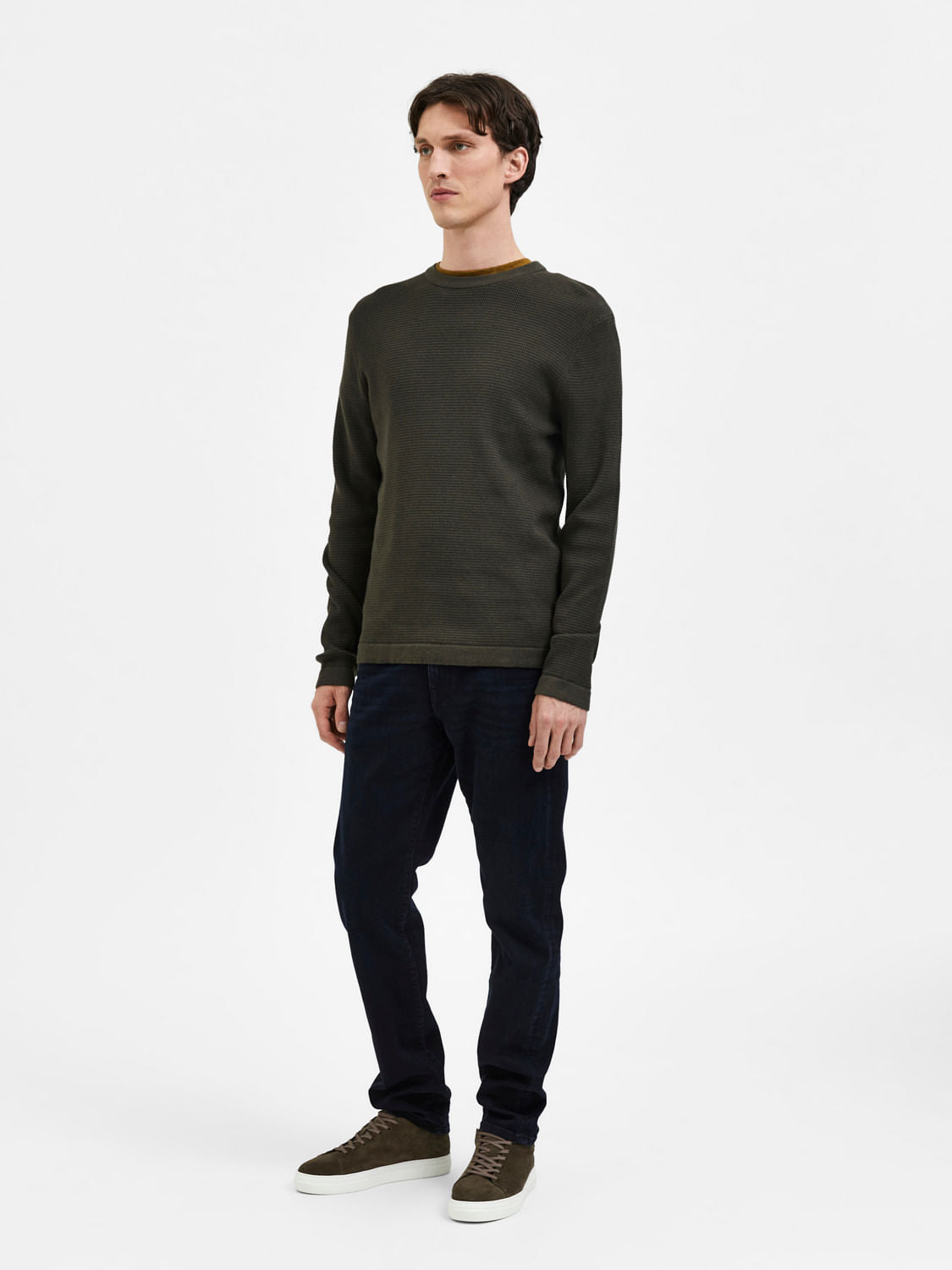 Dark Green Crew Neck Pullover